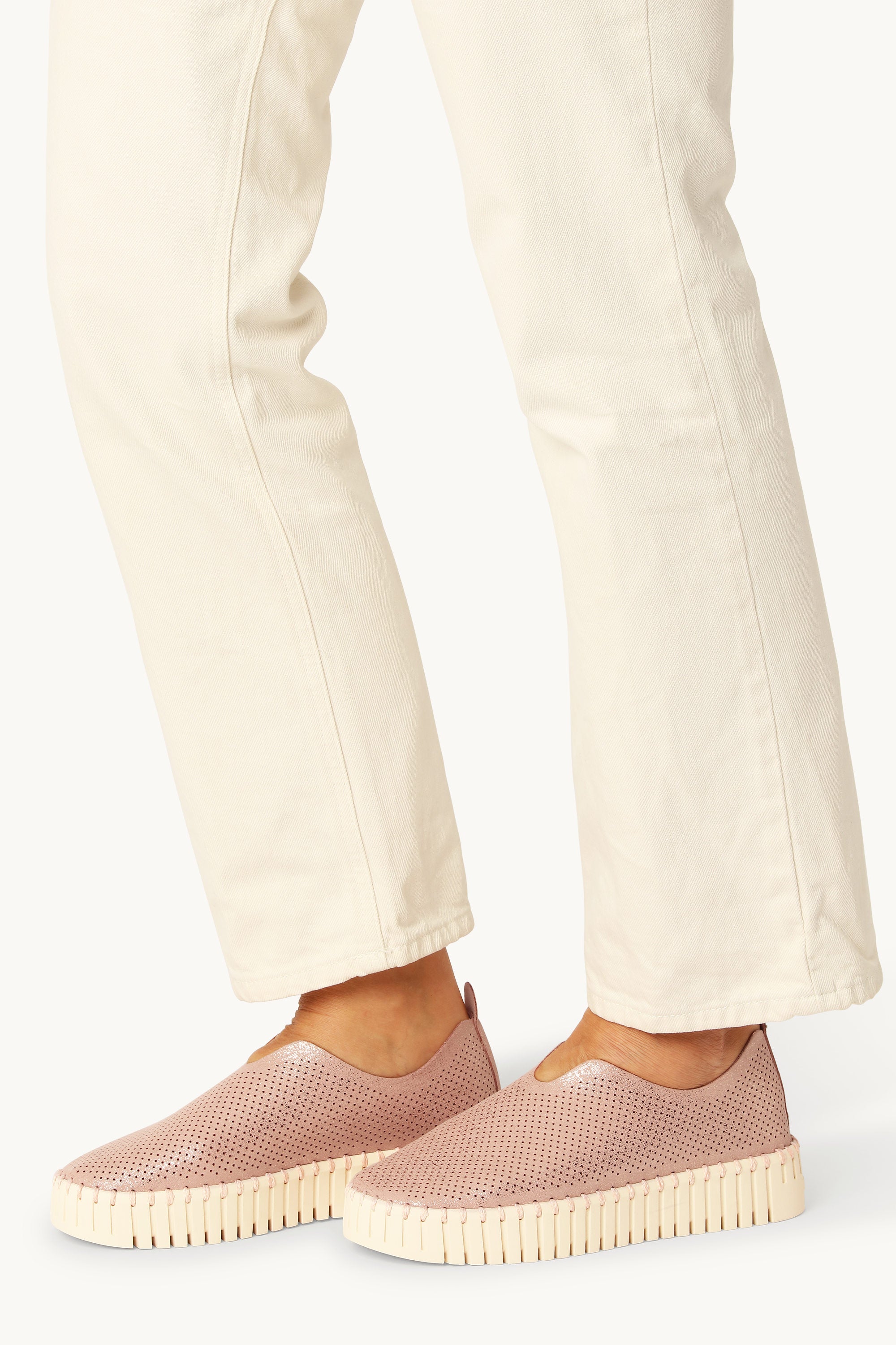 Platform Tulip Sko Glitter - Adobe Rose Pearled Ivory