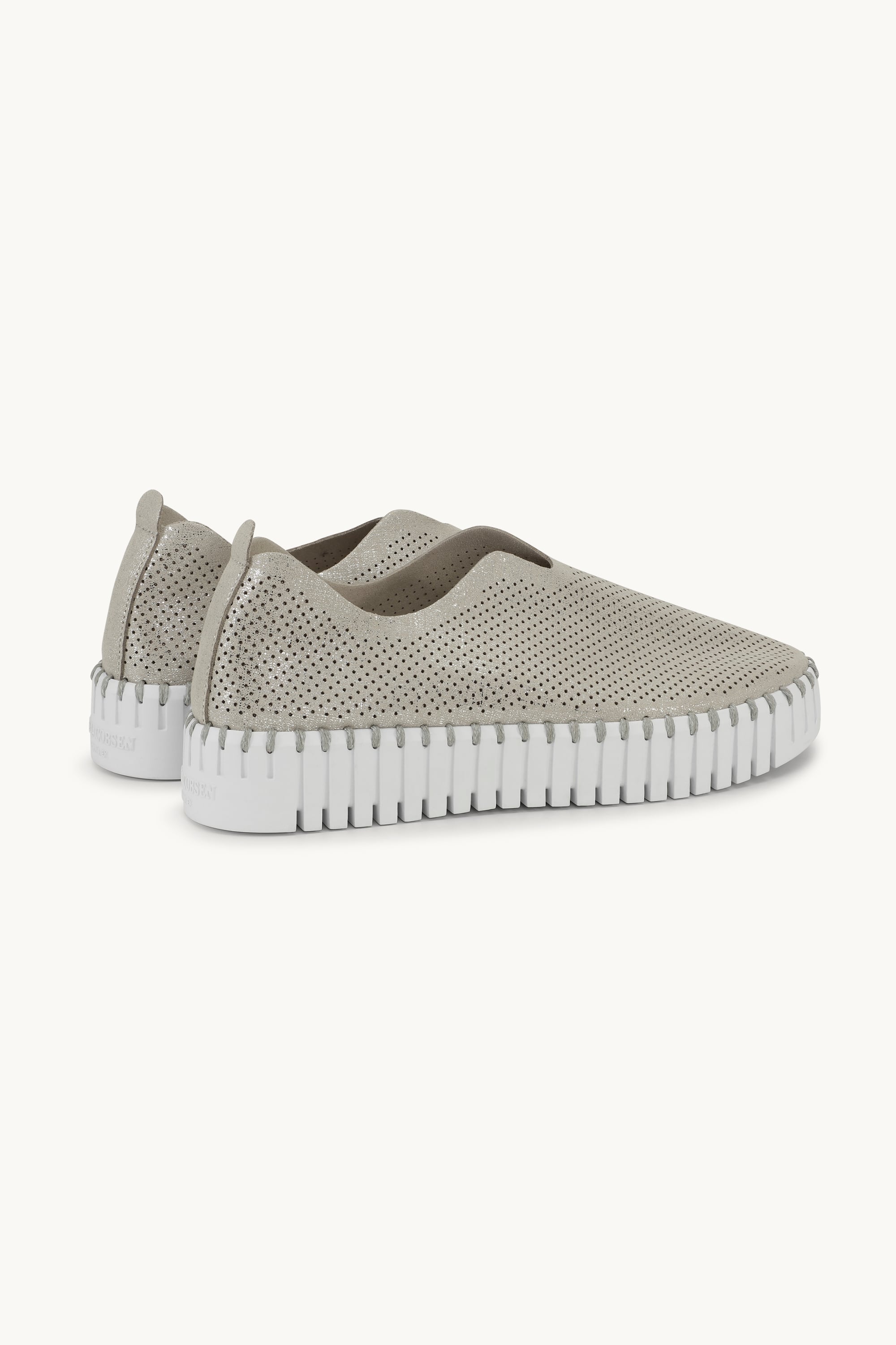 Platform Tulip Sko Glitter - Silver White