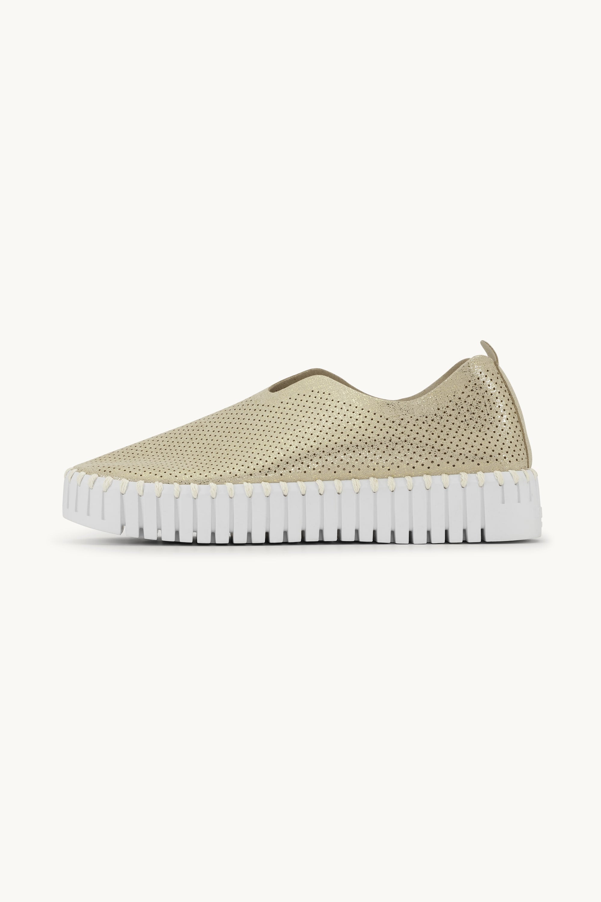 Platform Tulip Sko Glitter - Platin White