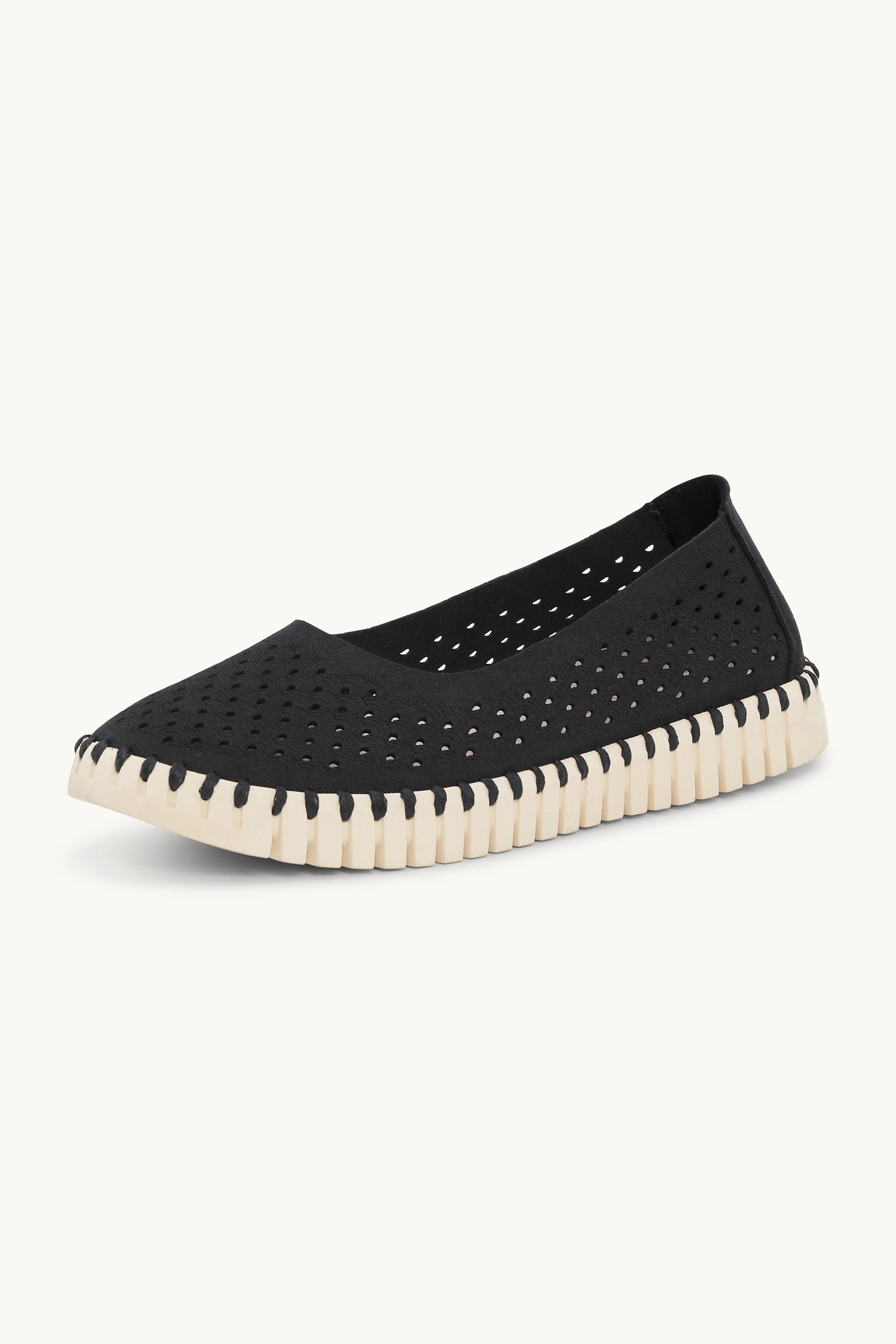 Ballerina Sko - Black Pearled Ivory