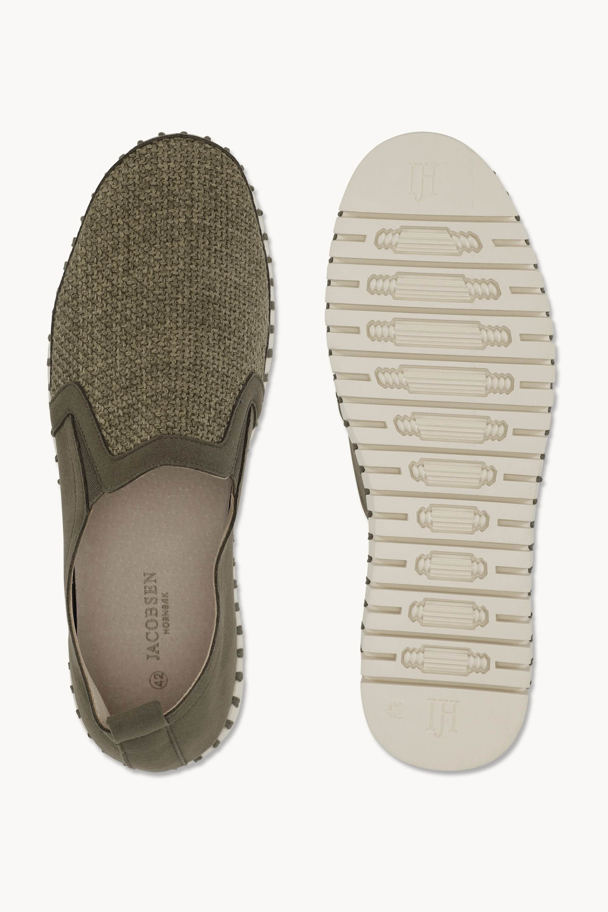 Komfortable Herresko - Deep Olive Pearled Ivory