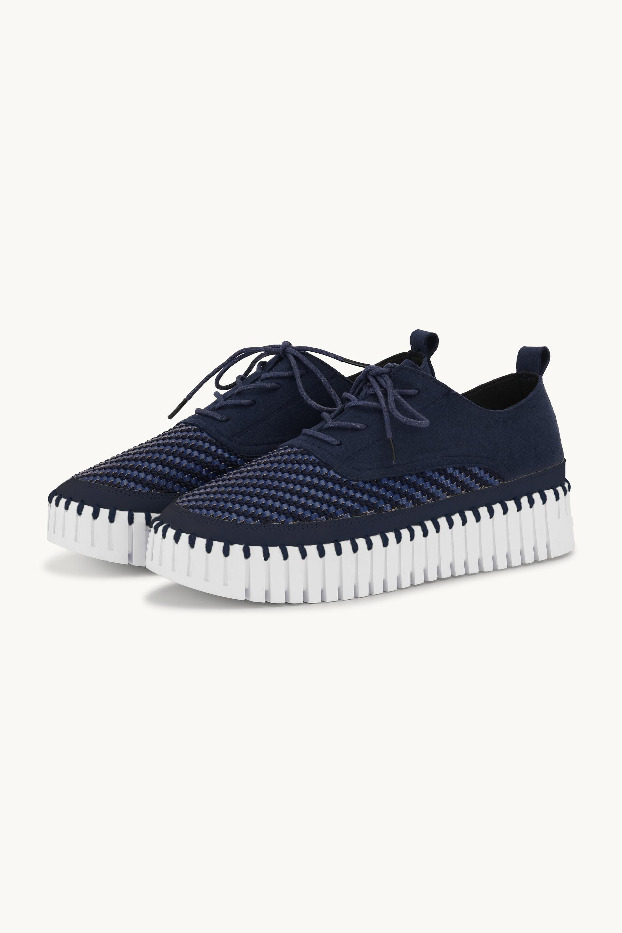 Tulip Sko Med Snørebånd - Dark Indigo White