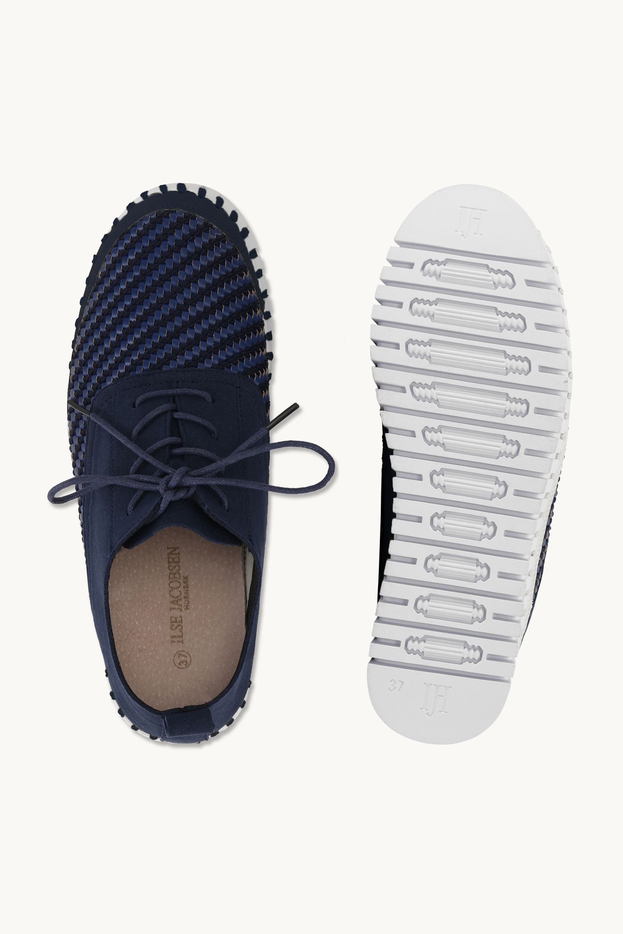 Tulip Sko Med Snørebånd - Dark Indigo White