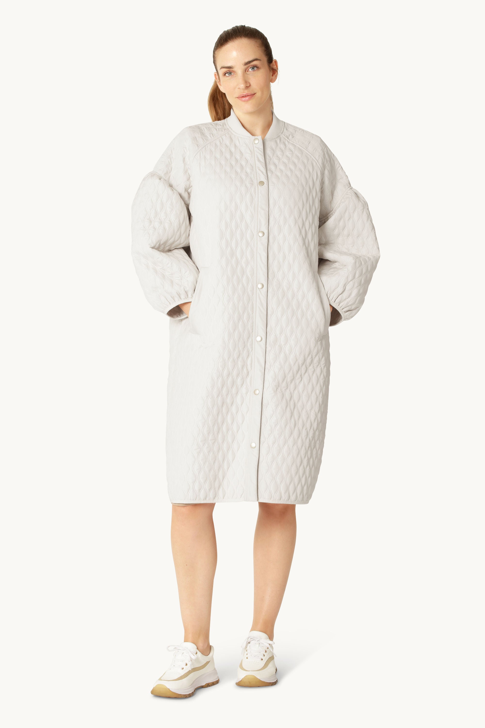 Lang Quilt Jakke - Milk Creme