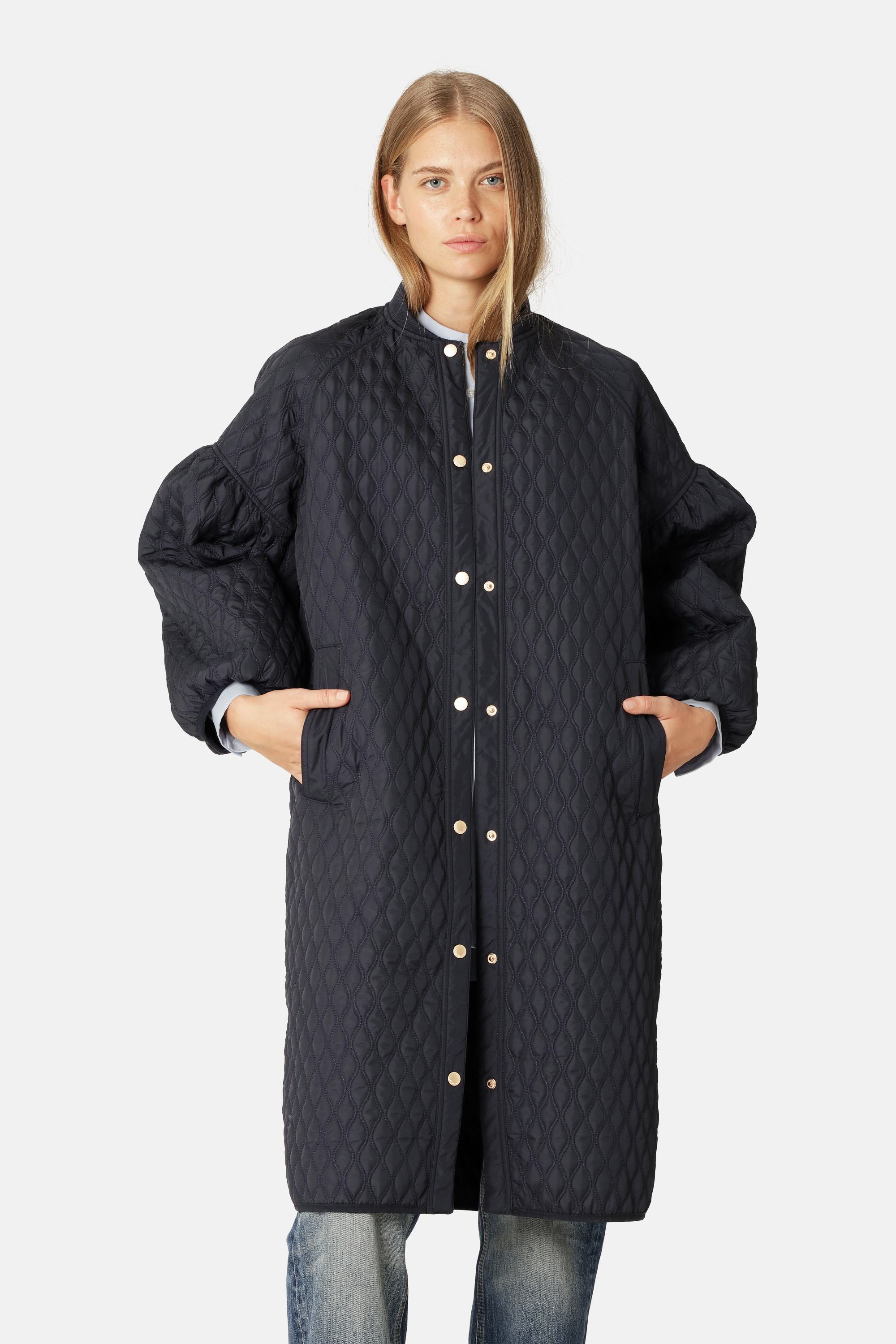 Lang Quilt Jakke - Dark Indigo