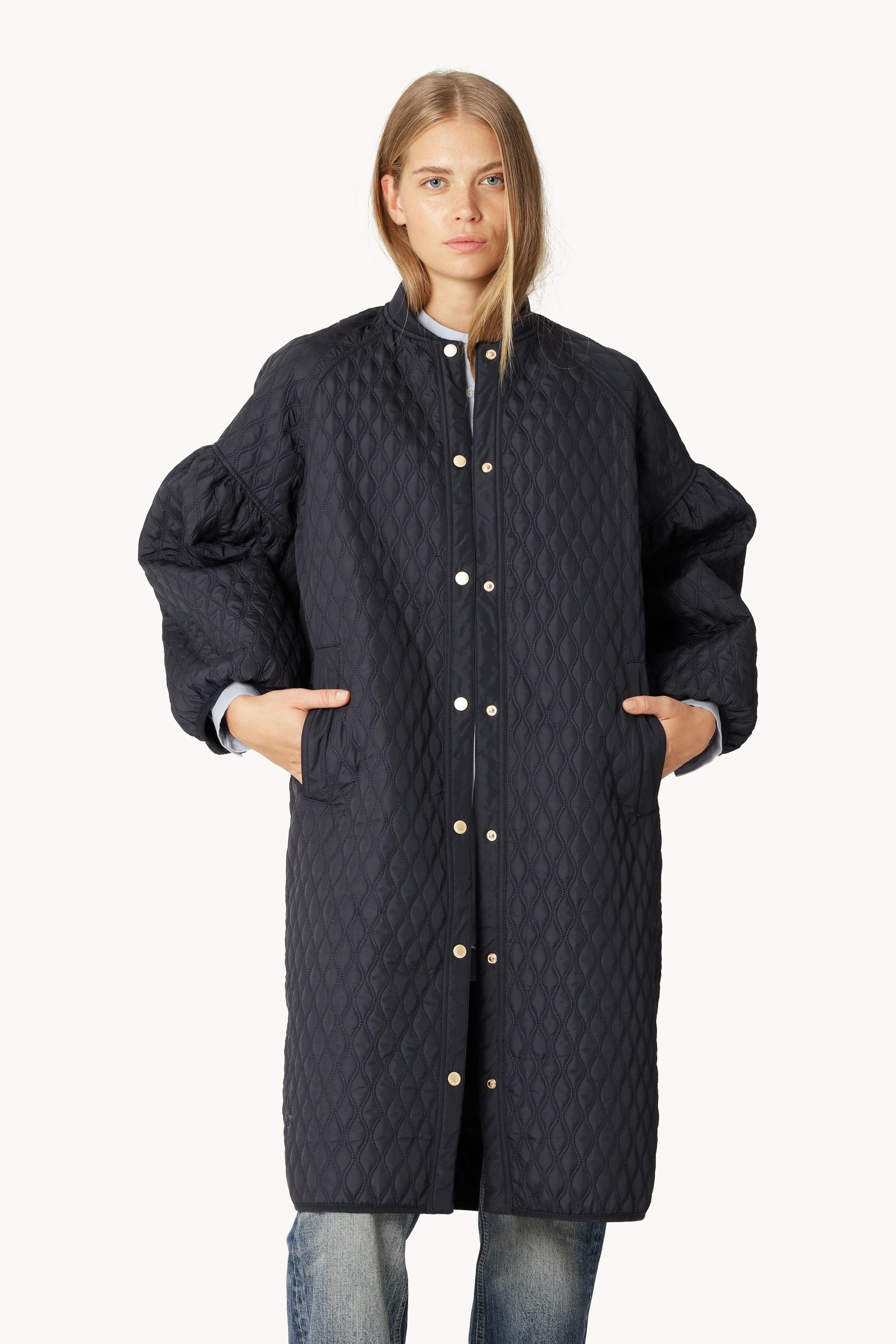 Lang Quilt Jakke - Dark Indigo