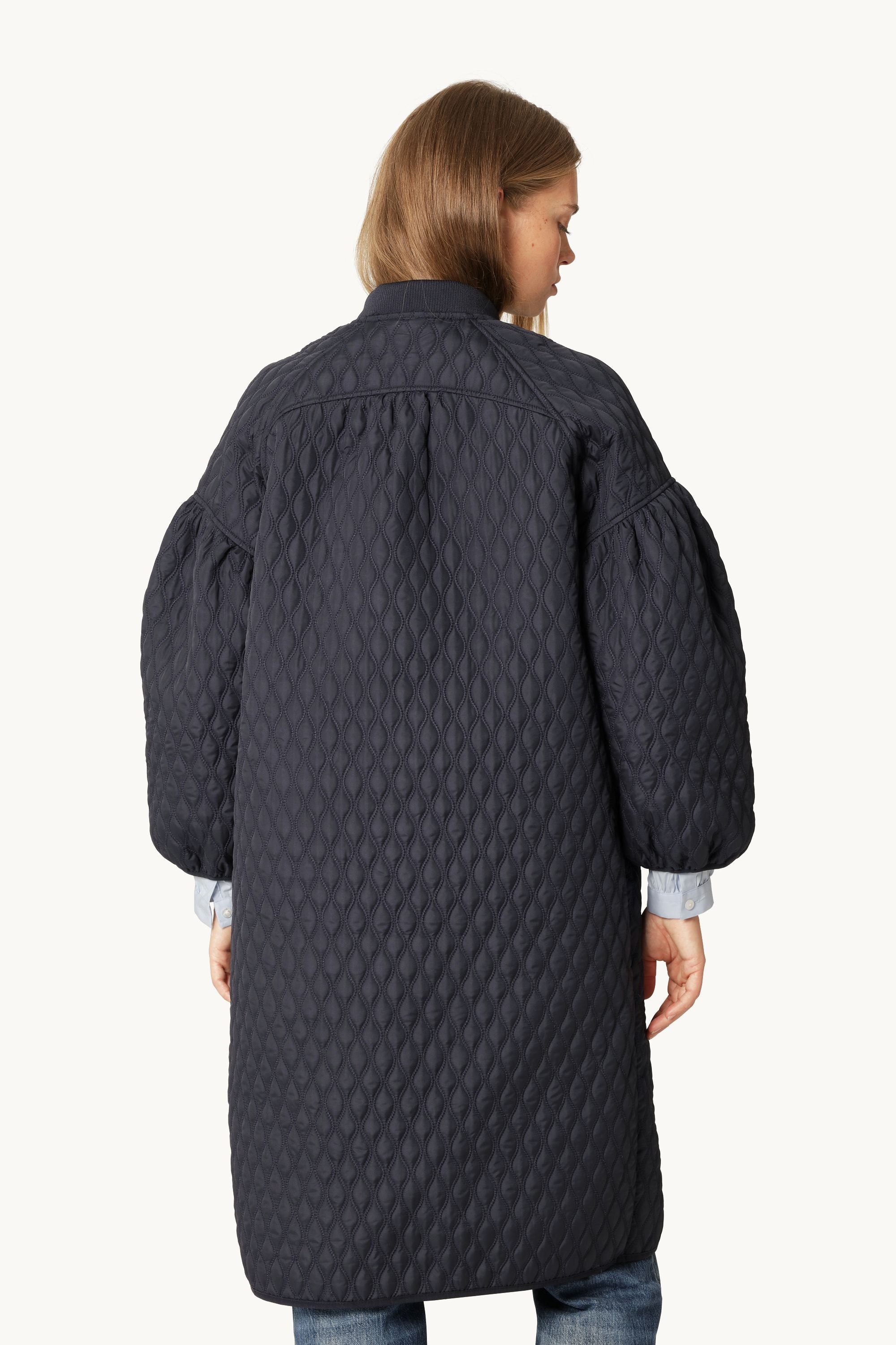 Lang Quilt Jakke - Dark Indigo