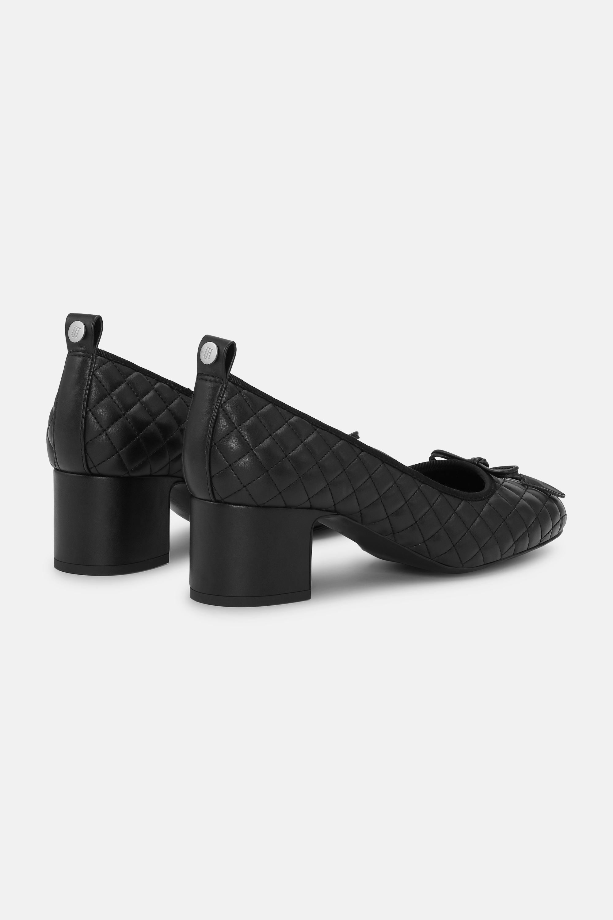 Quilted Ballerina with Heel - Black Black