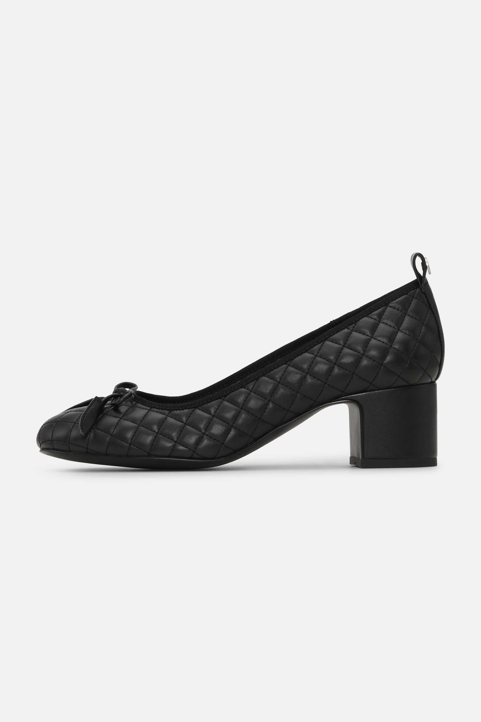 Quilted Ballerina with Heel - Black Black