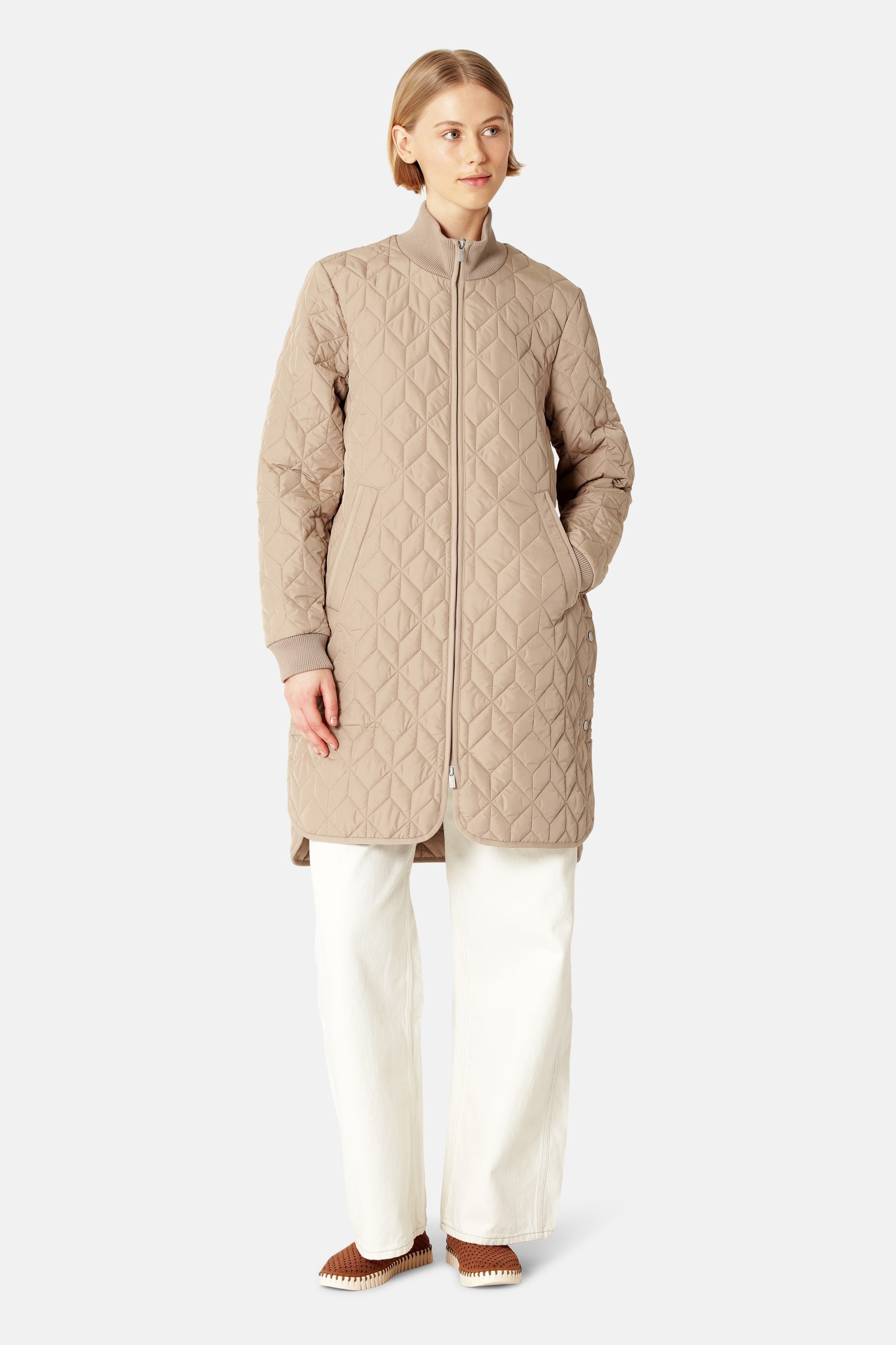 Lang Quiltet Jakke - Wheat