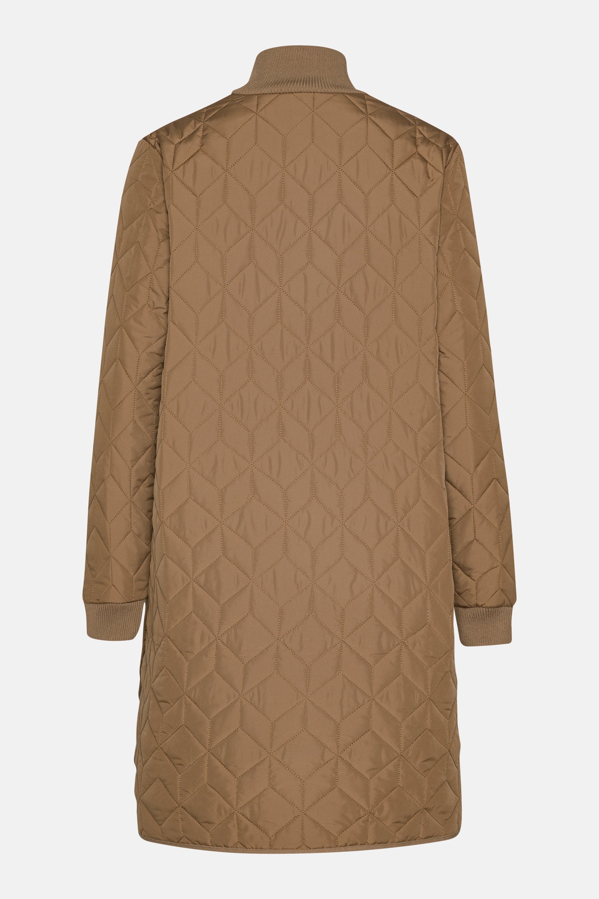 Lang Quiltet Jakke - Mocca