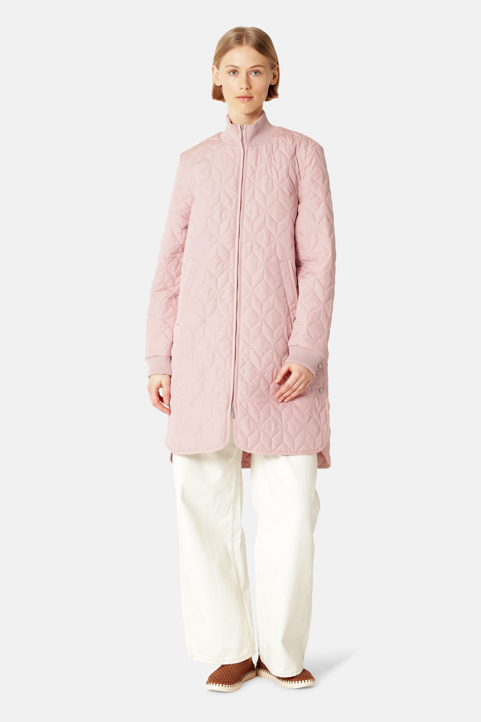 Lang Quiltet Jakke - Burnished Lilac