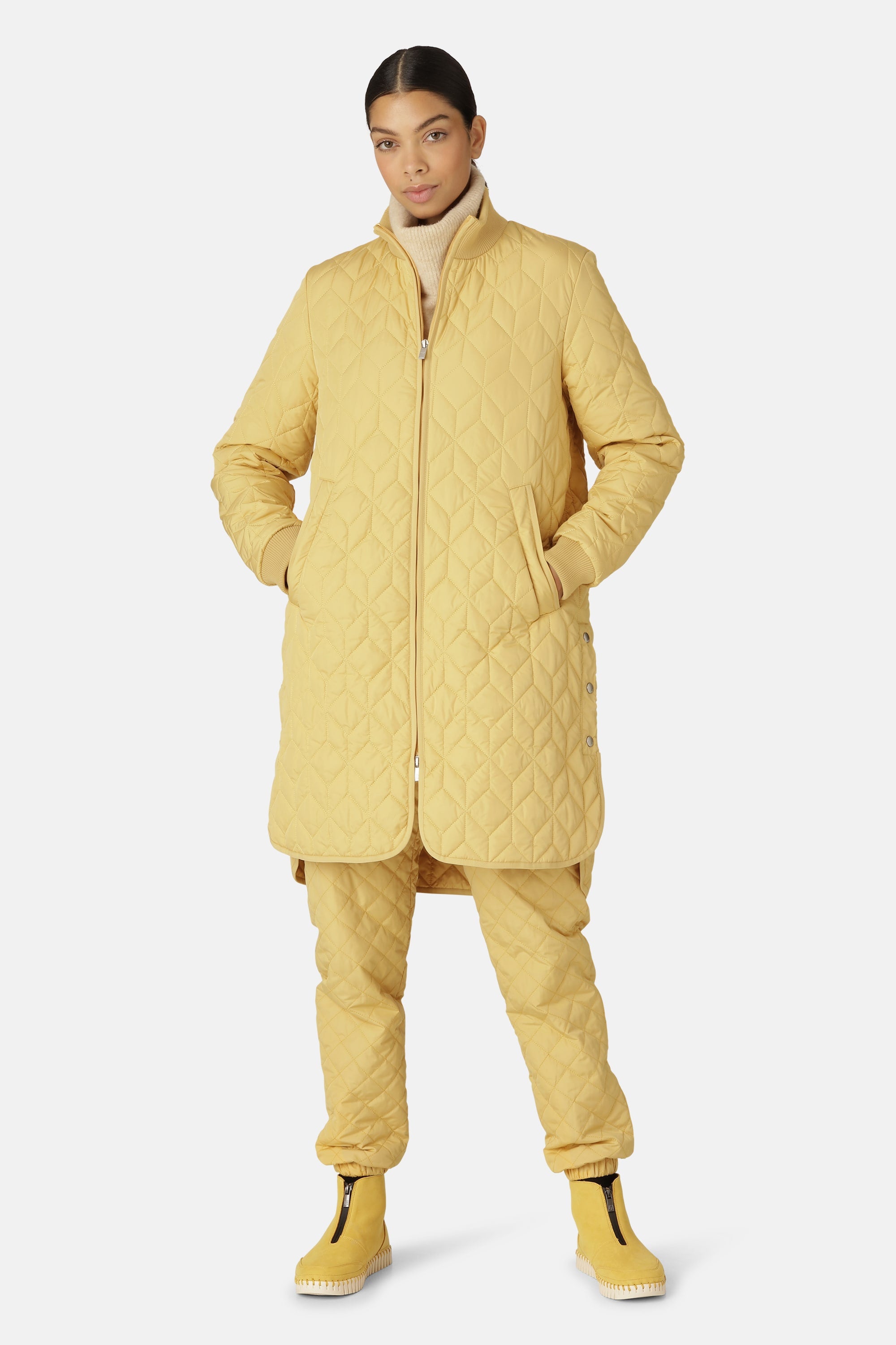 Lang Quiltet Jakke - Marigold