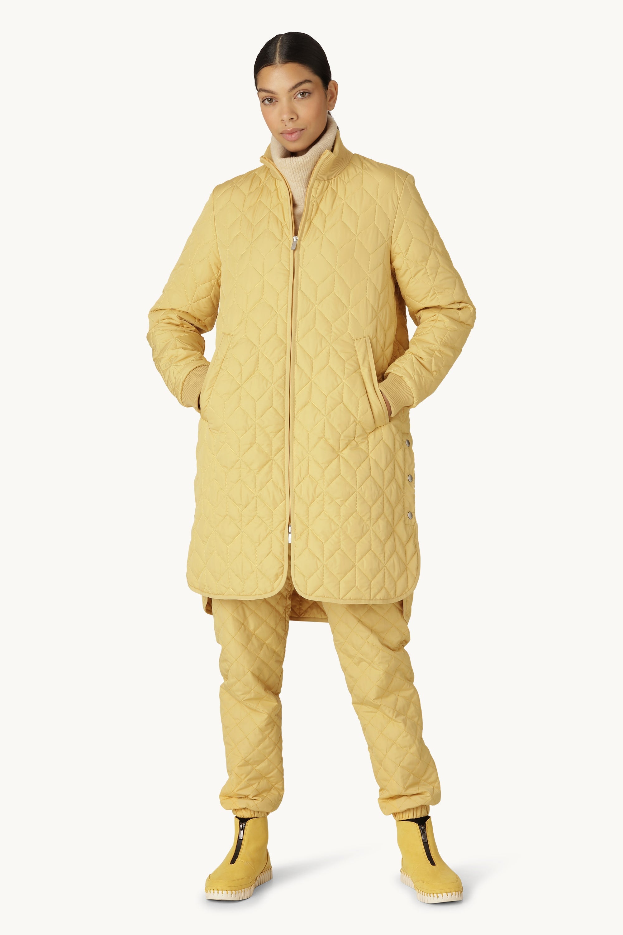 Lang Quiltet Jakke - Marigold