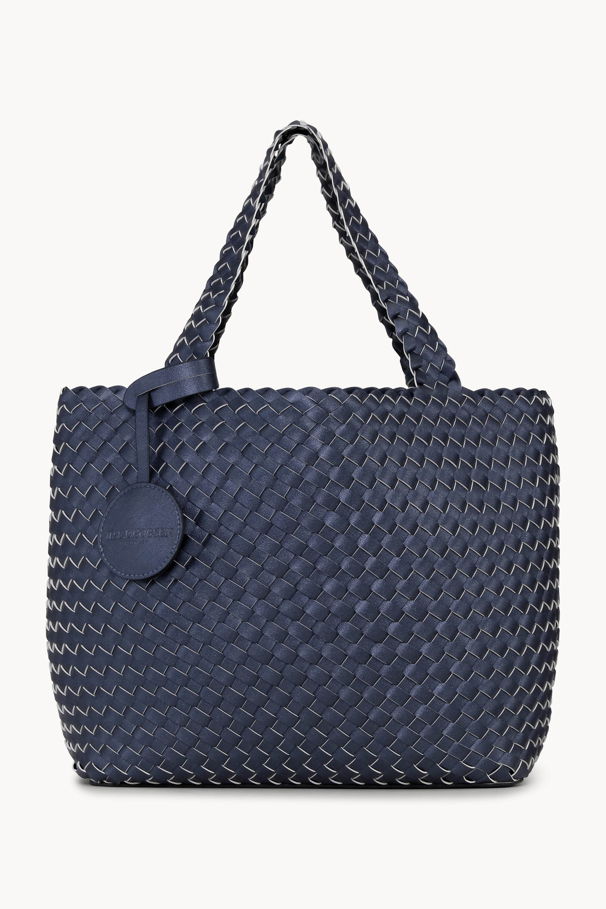 Tote Bag Flettet - Ombre Blue Metallic Ombre Blue