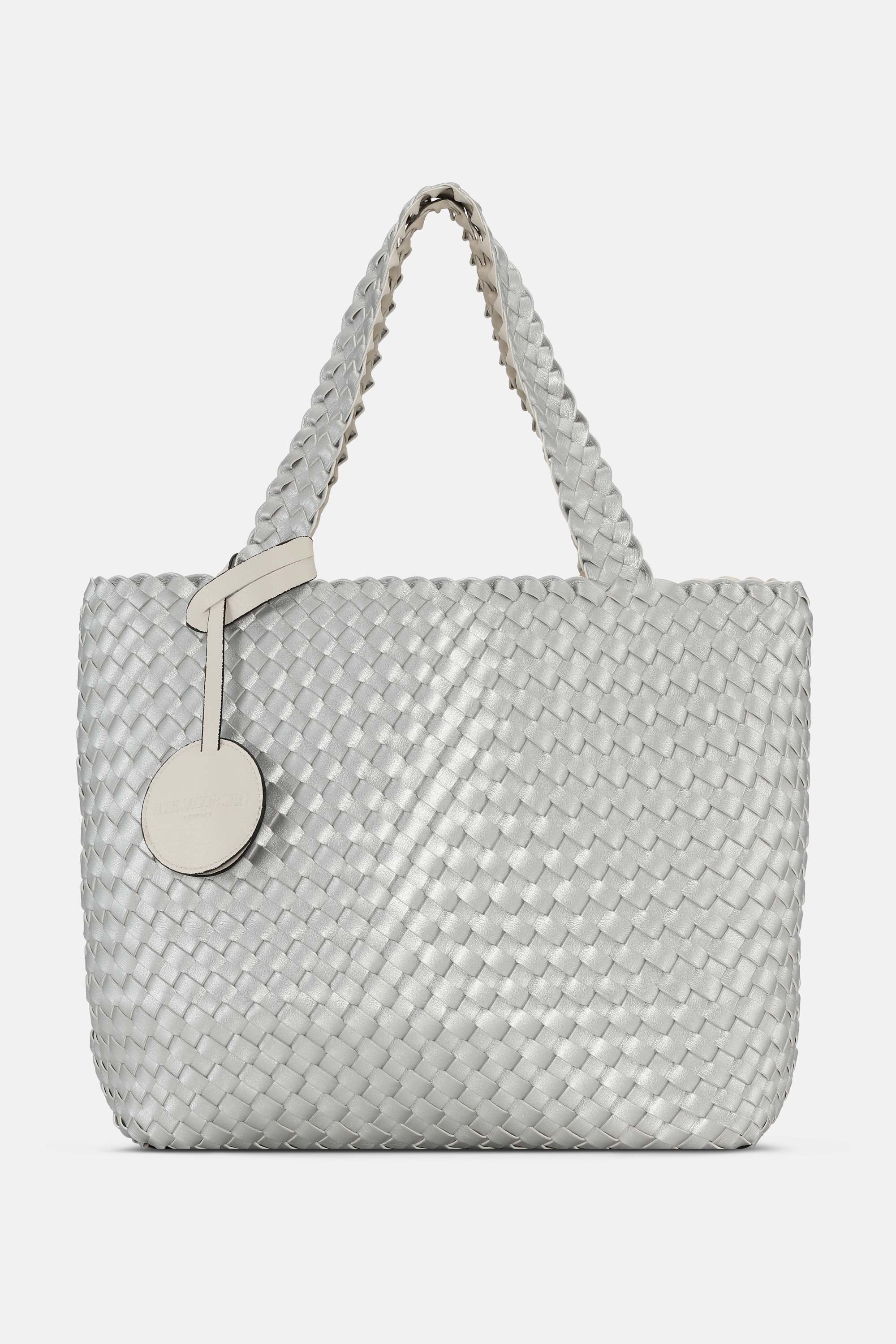 Tote Bag Flettet - Egg White Silver