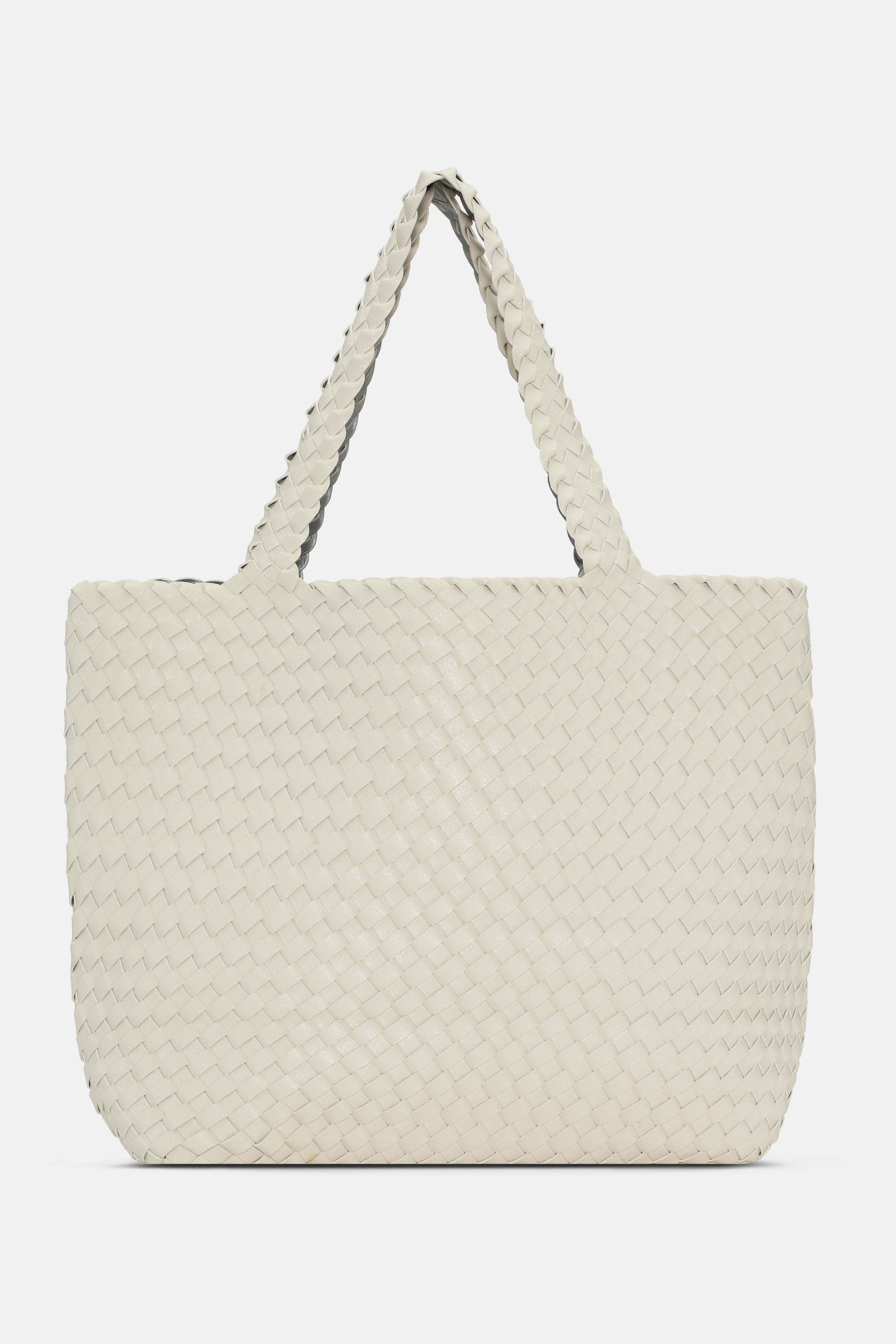 Tote Bag Flettet - Egg White Silver