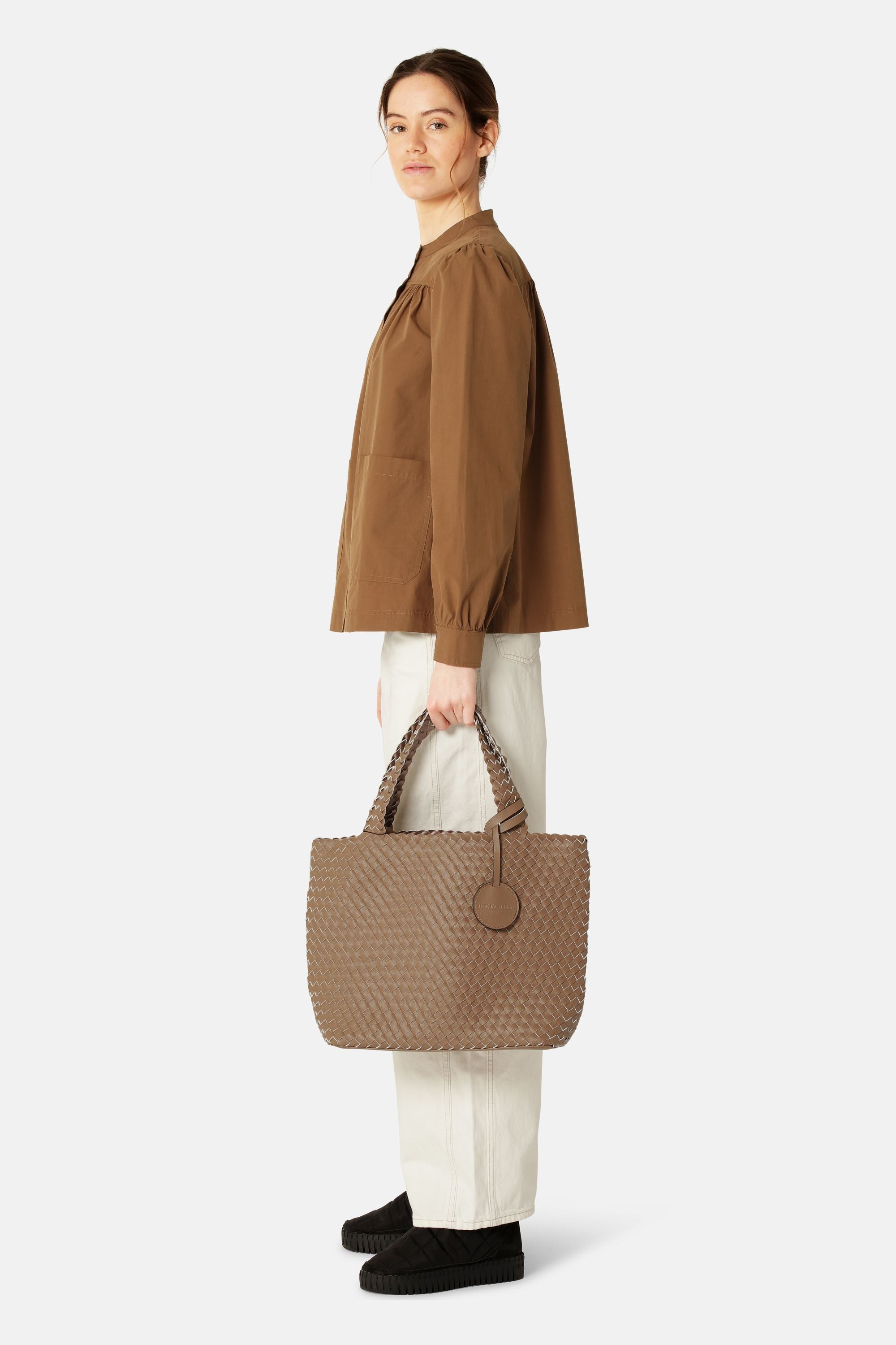 Tote Bag Flettet - Mocca Metallic Mocca