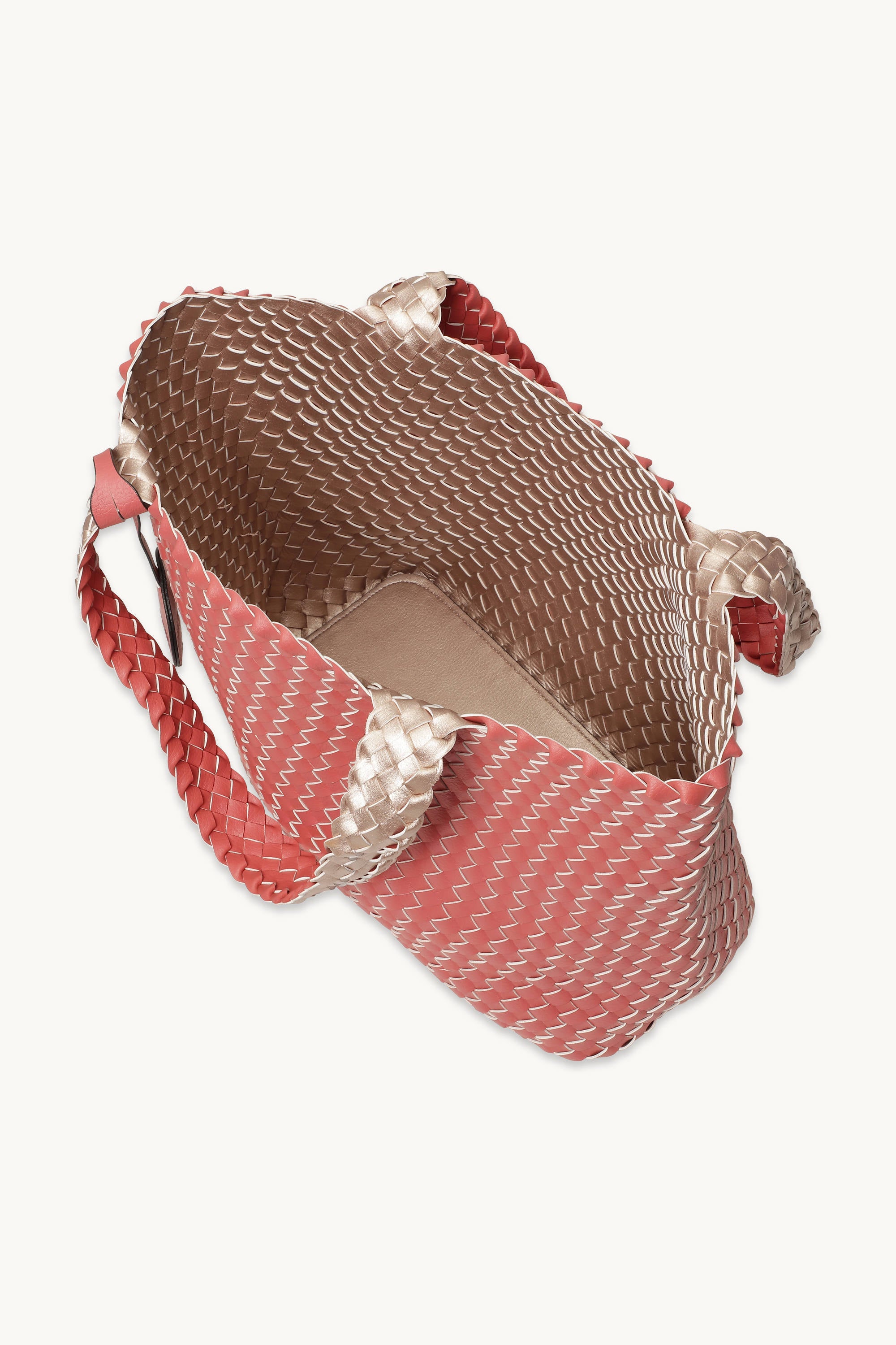 Tote Bag Flettet - Durbarry Metallic Rose
