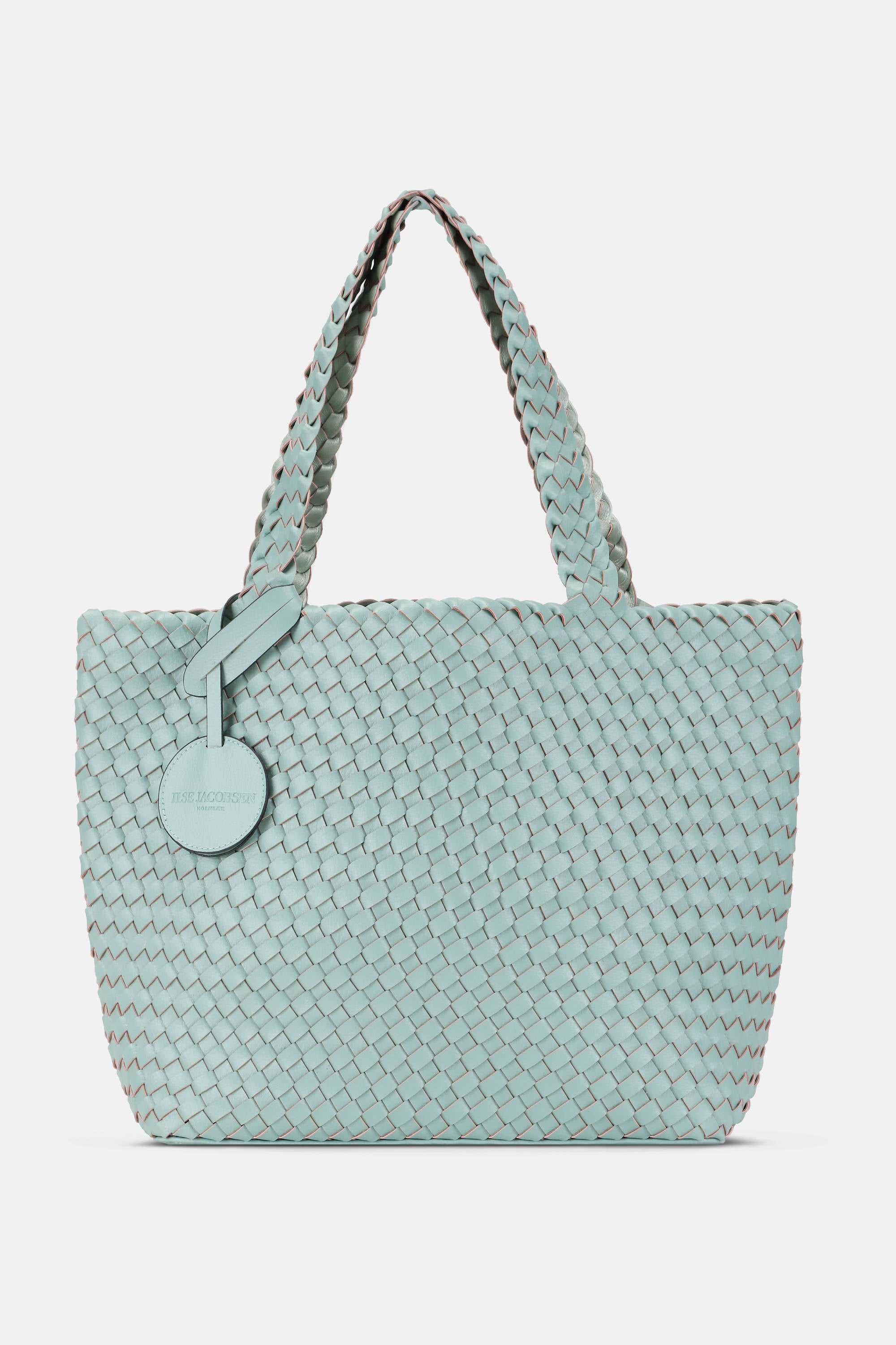 Tote Bag Flettet - Beach Glass Metallic Mint