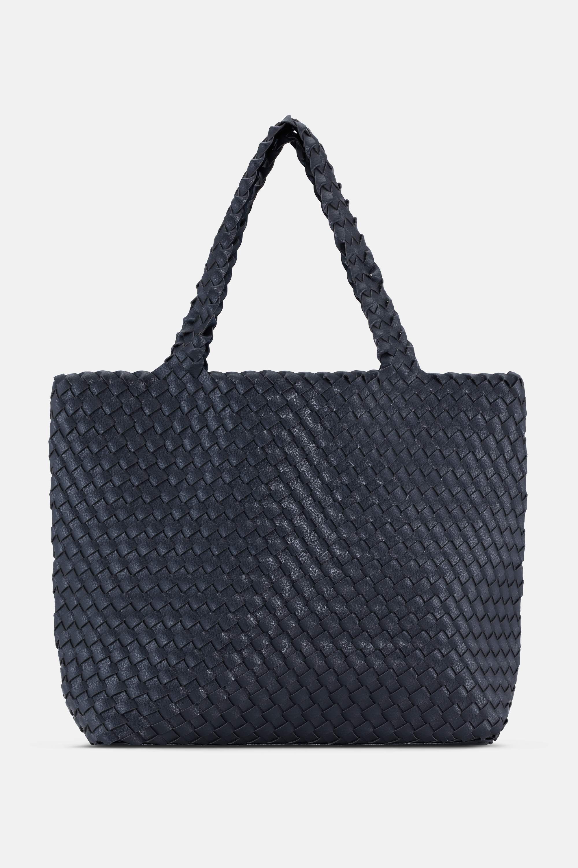 Tote Bag Flettet - Navy Metallic Blue