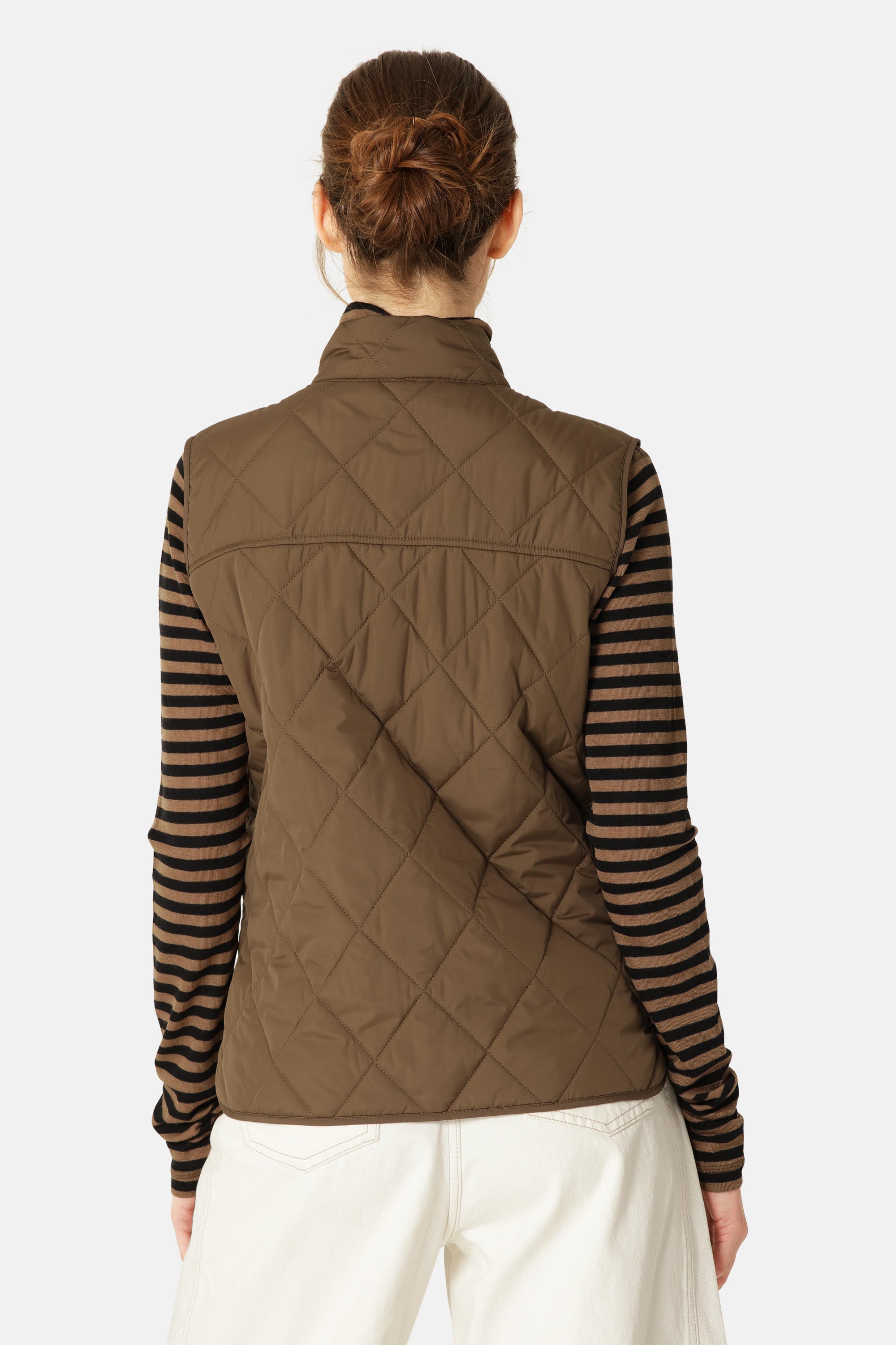 Quilted Short Vest - Nut