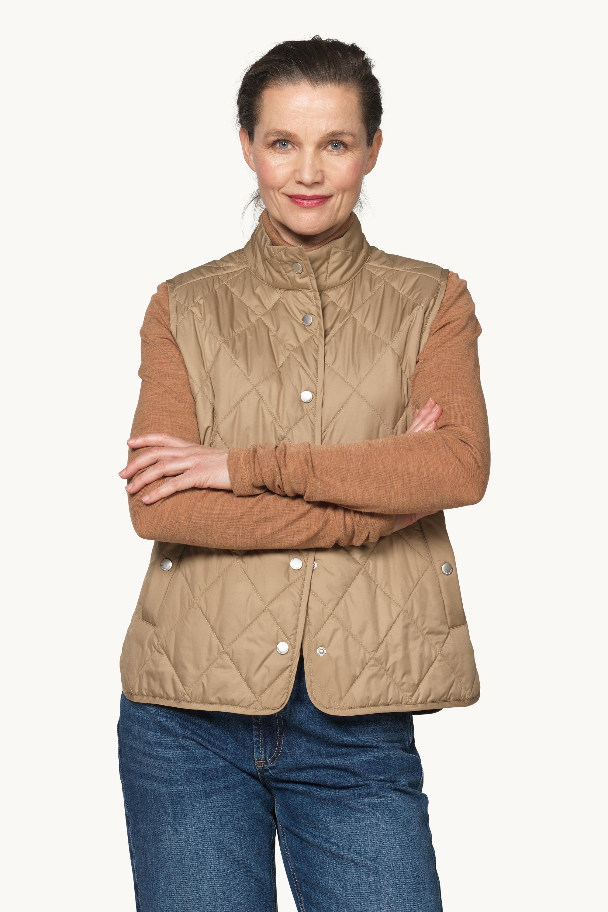 Quilted Short Vest - Sepia Tint
