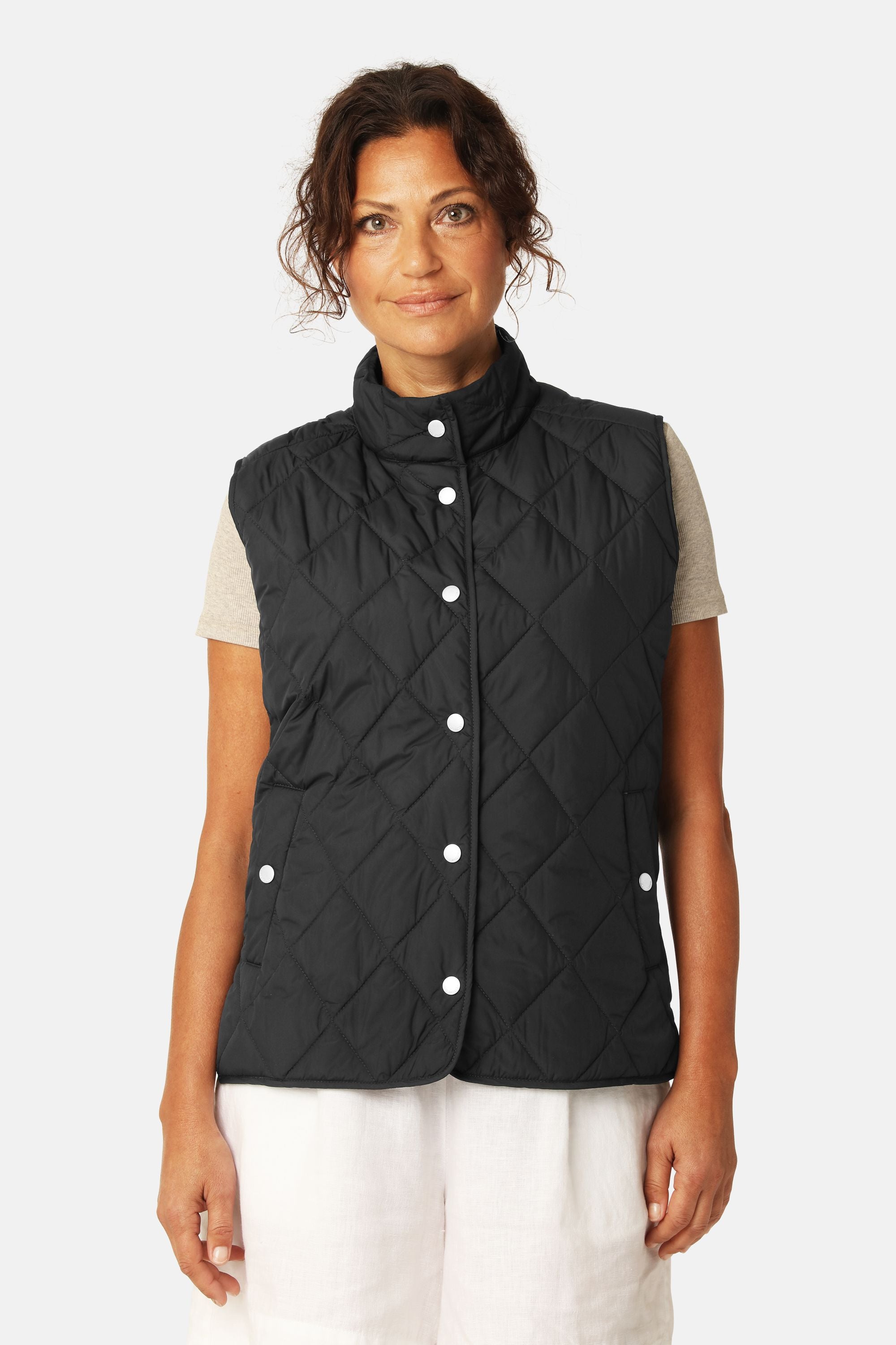 Quilted Short Vest - Dark Indigo