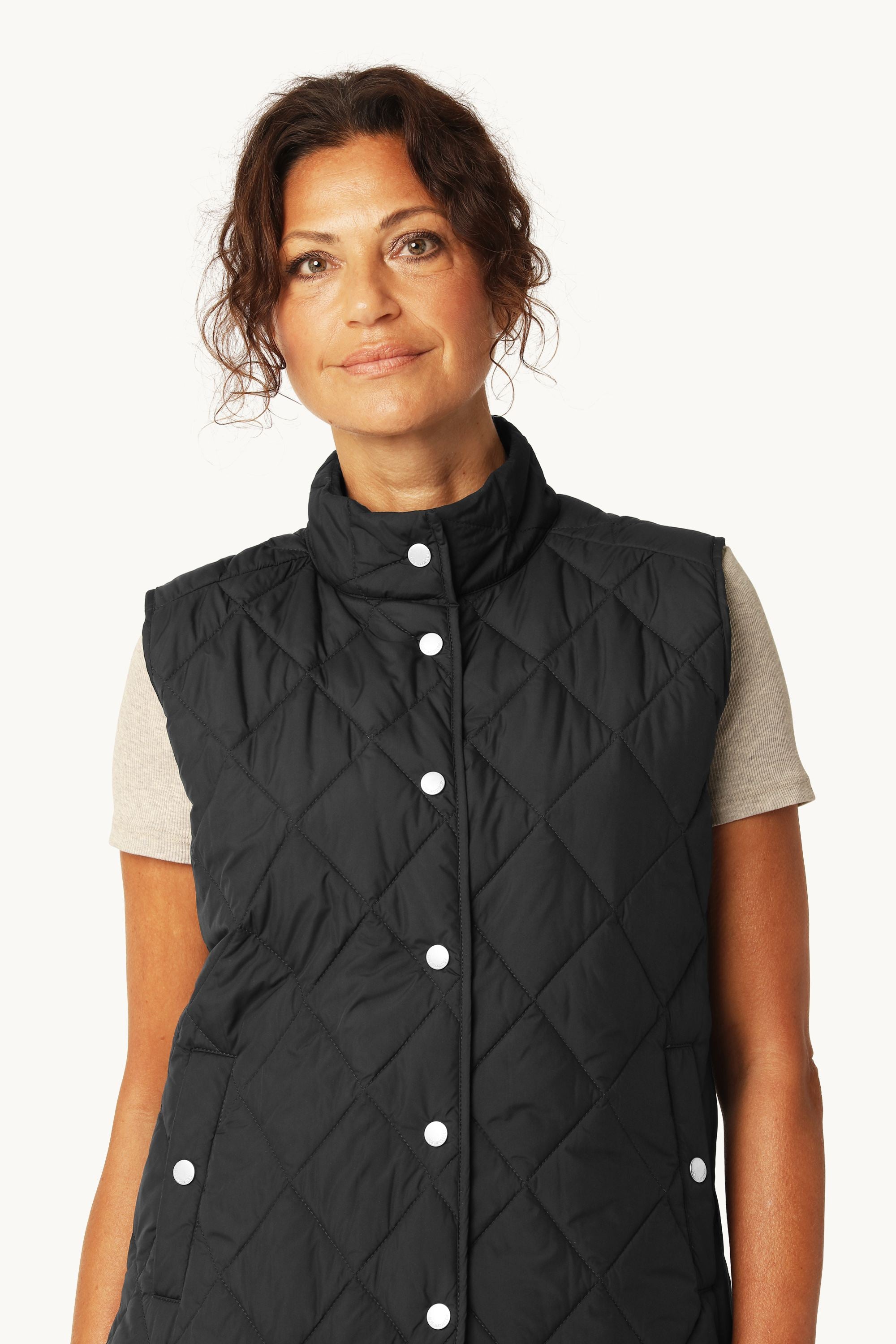 Quilted Short Vest - Dark Indigo