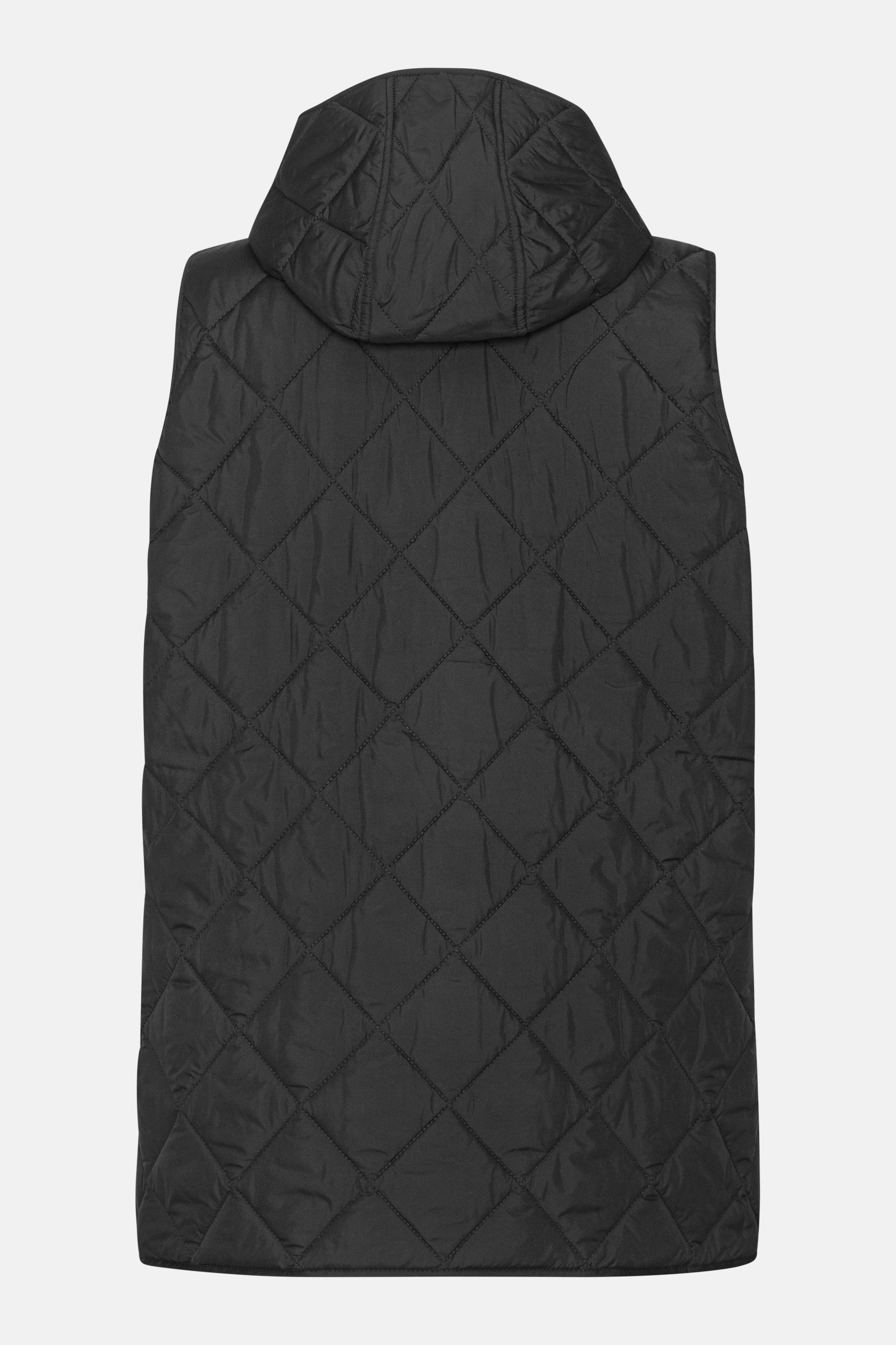 Quilted Long Vest - Dark Indigo