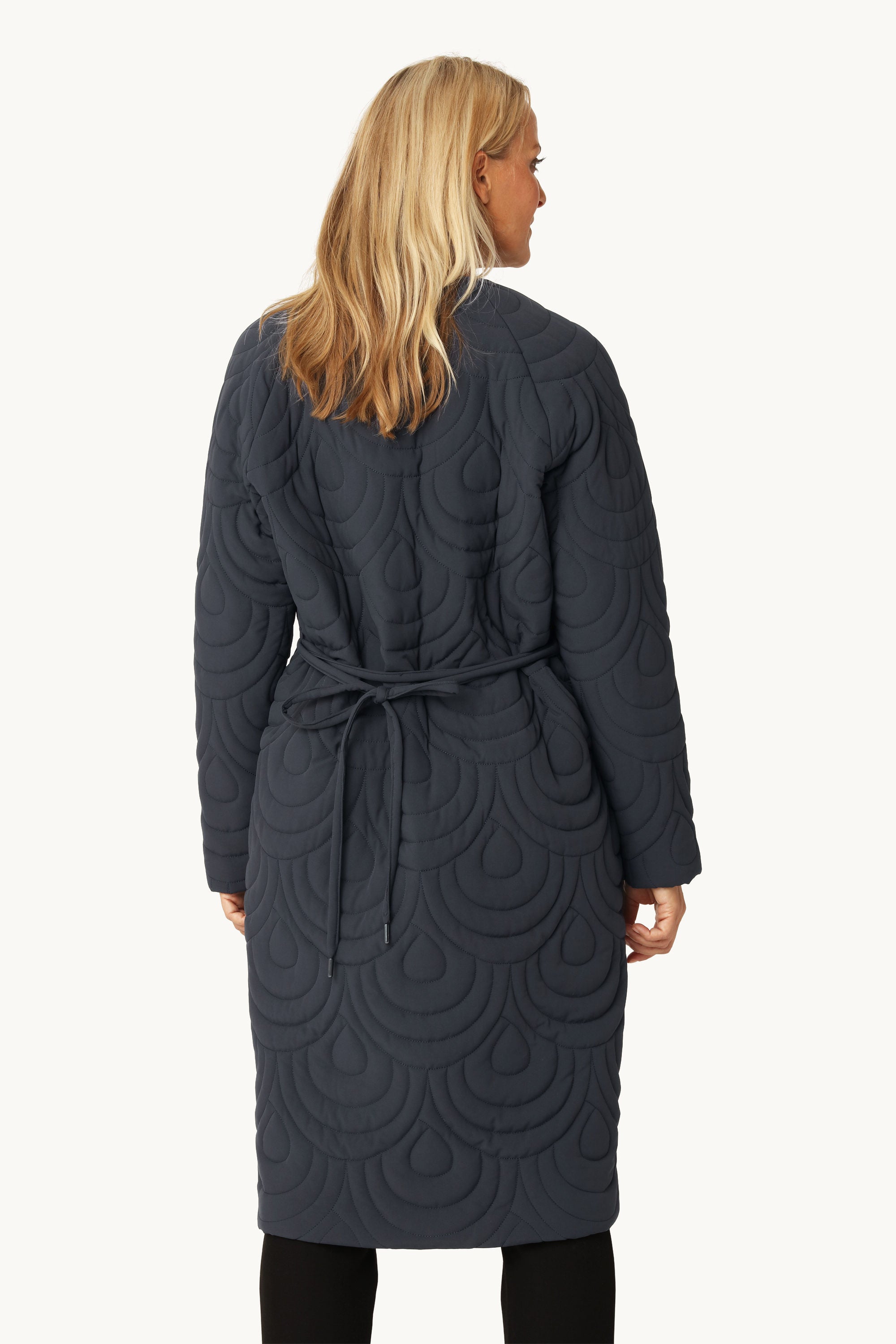 Long Quilted Jacket - Dark Indigo