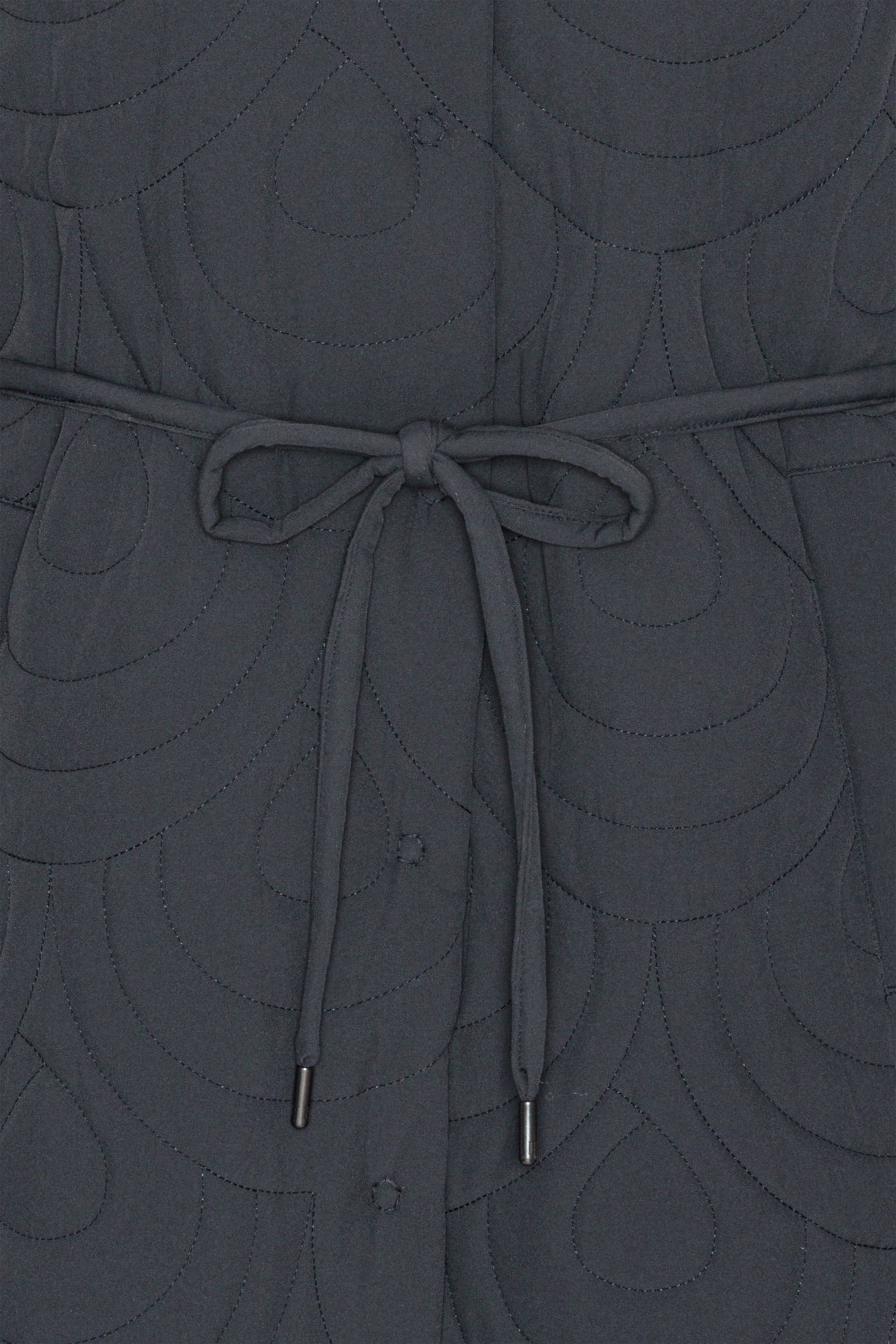 Long Quilted Jacket - Dark Indigo