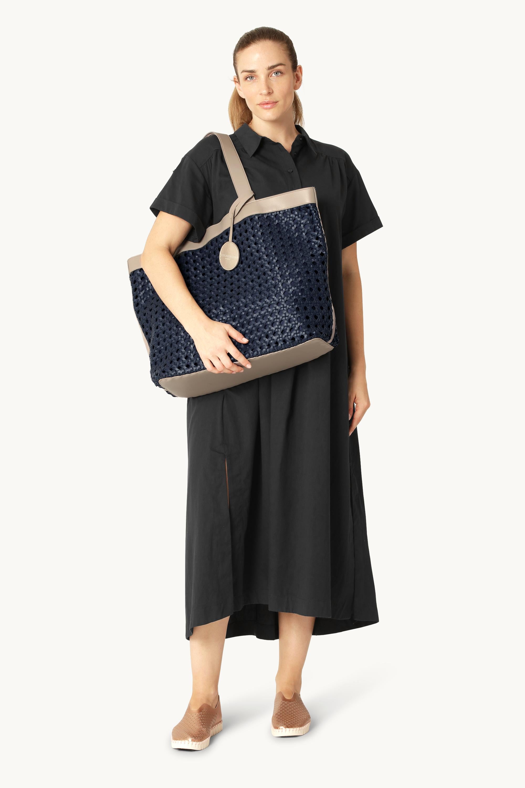 Stor Strandtaske - Dark Indigo Sand Pile