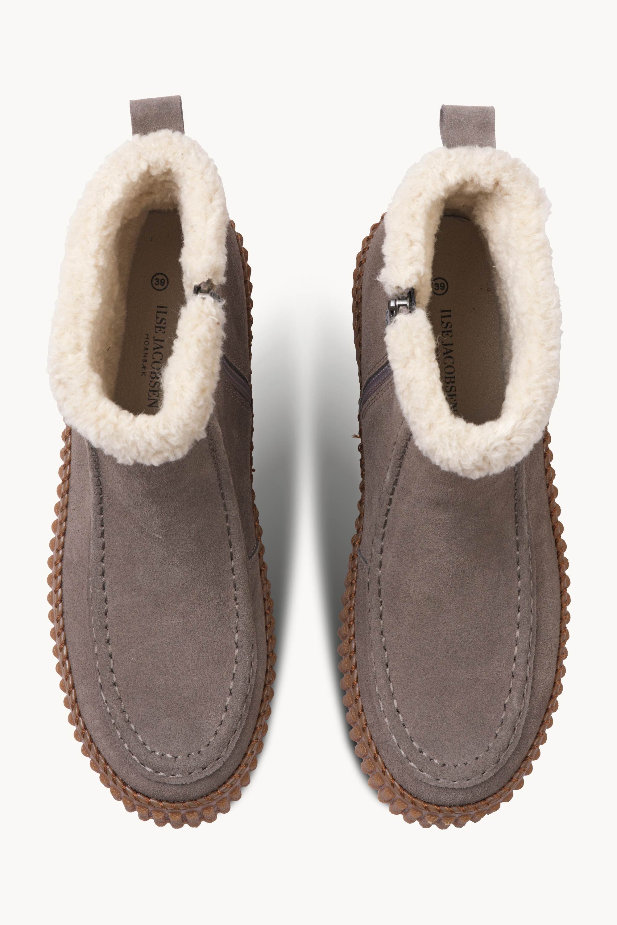 Suede Boots With Shearling - Falcon Clay