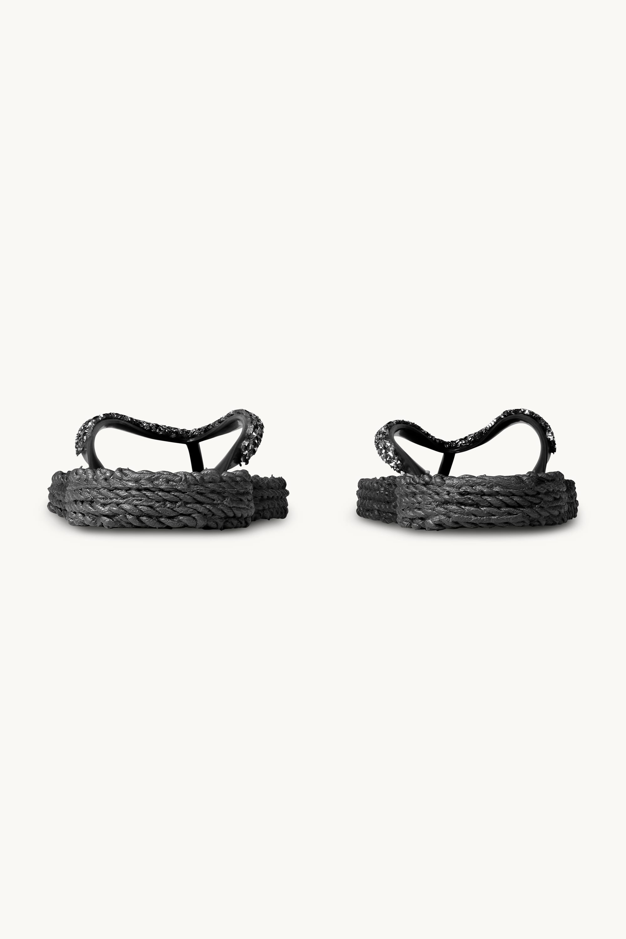 Flip Flops With Rhinestones - Black