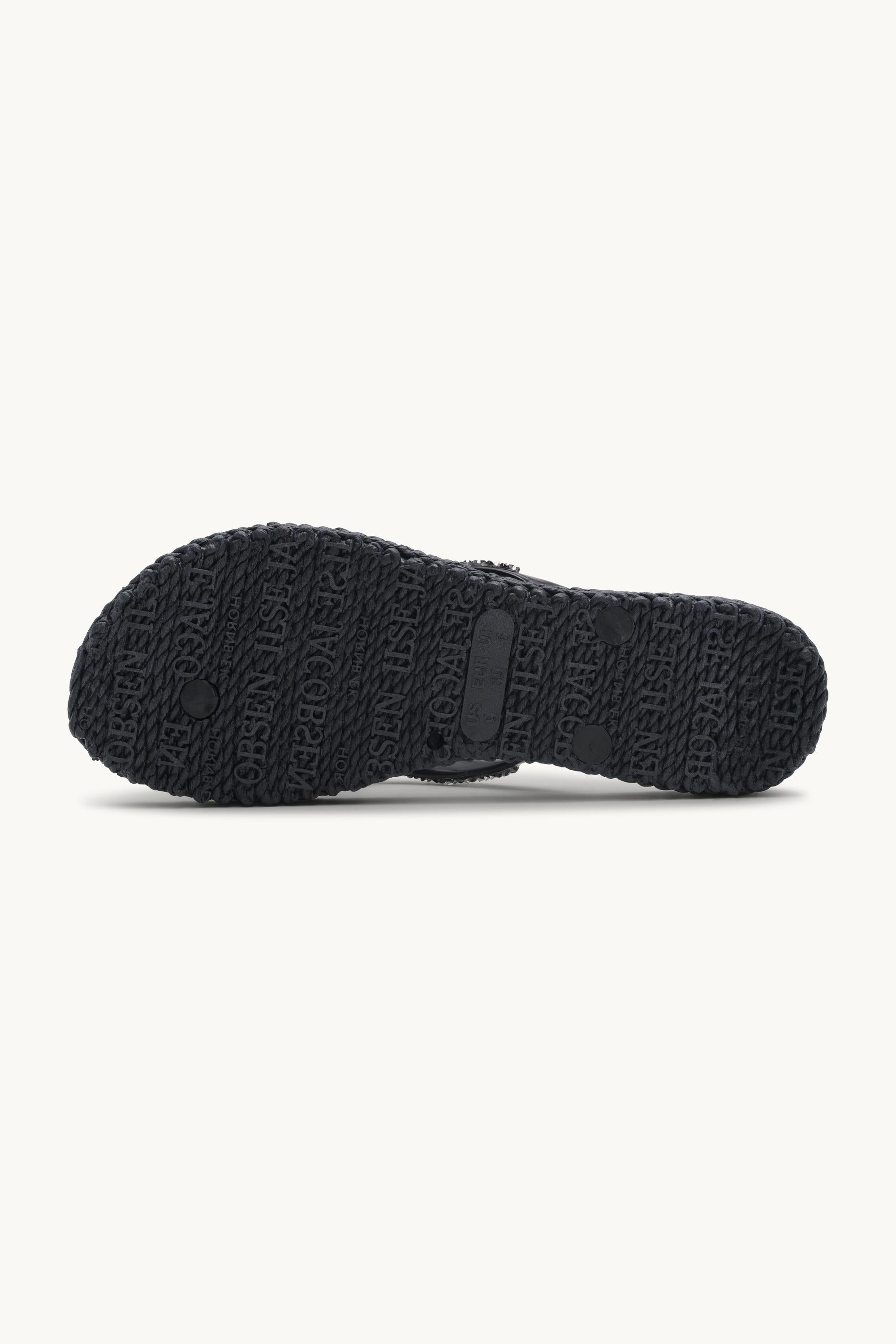 Flip Flops With Rhinestones - Dark Indigo