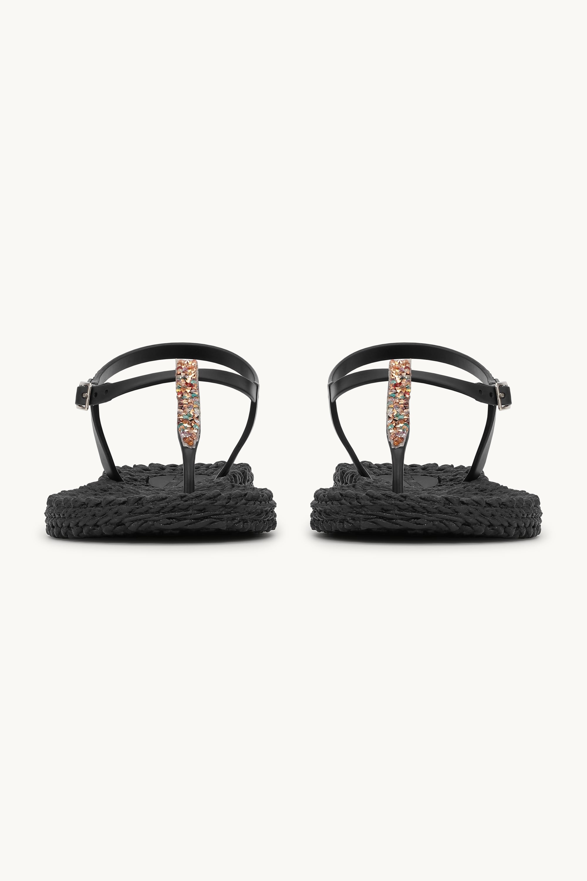 Flip Flops with Rhinestones - Black