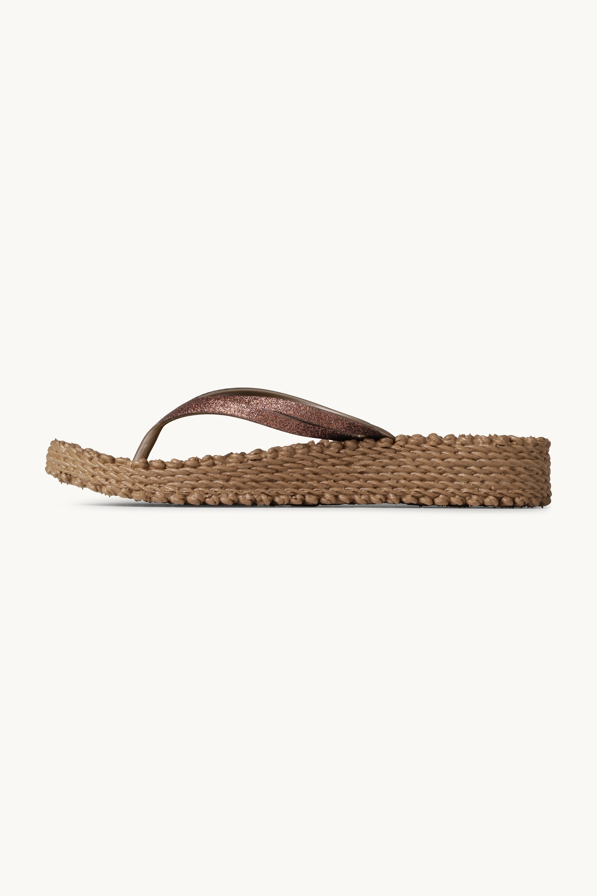 Platform Klipklapper Glitter - Mocca