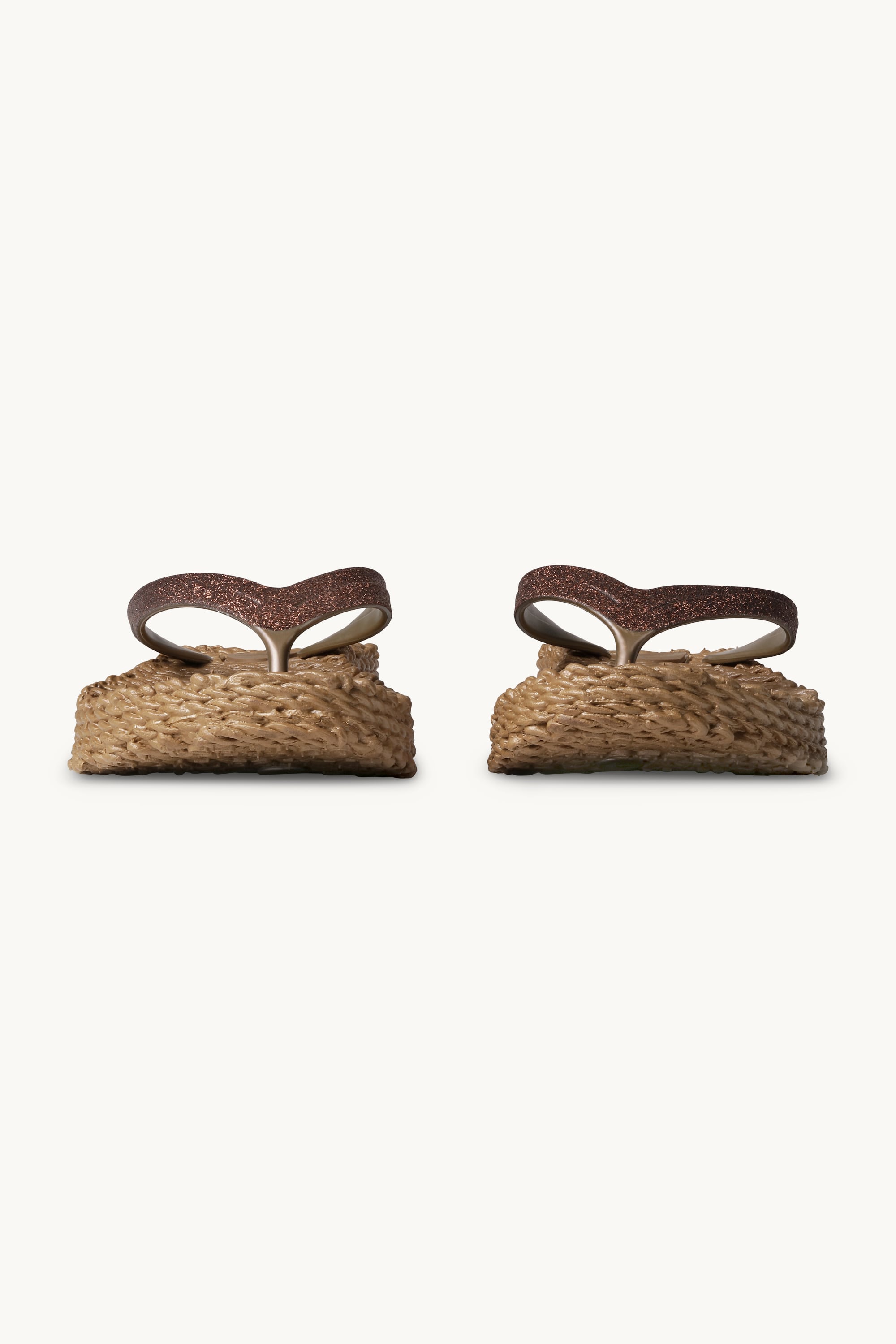 Platform Klipklapper Glitter - Mocca