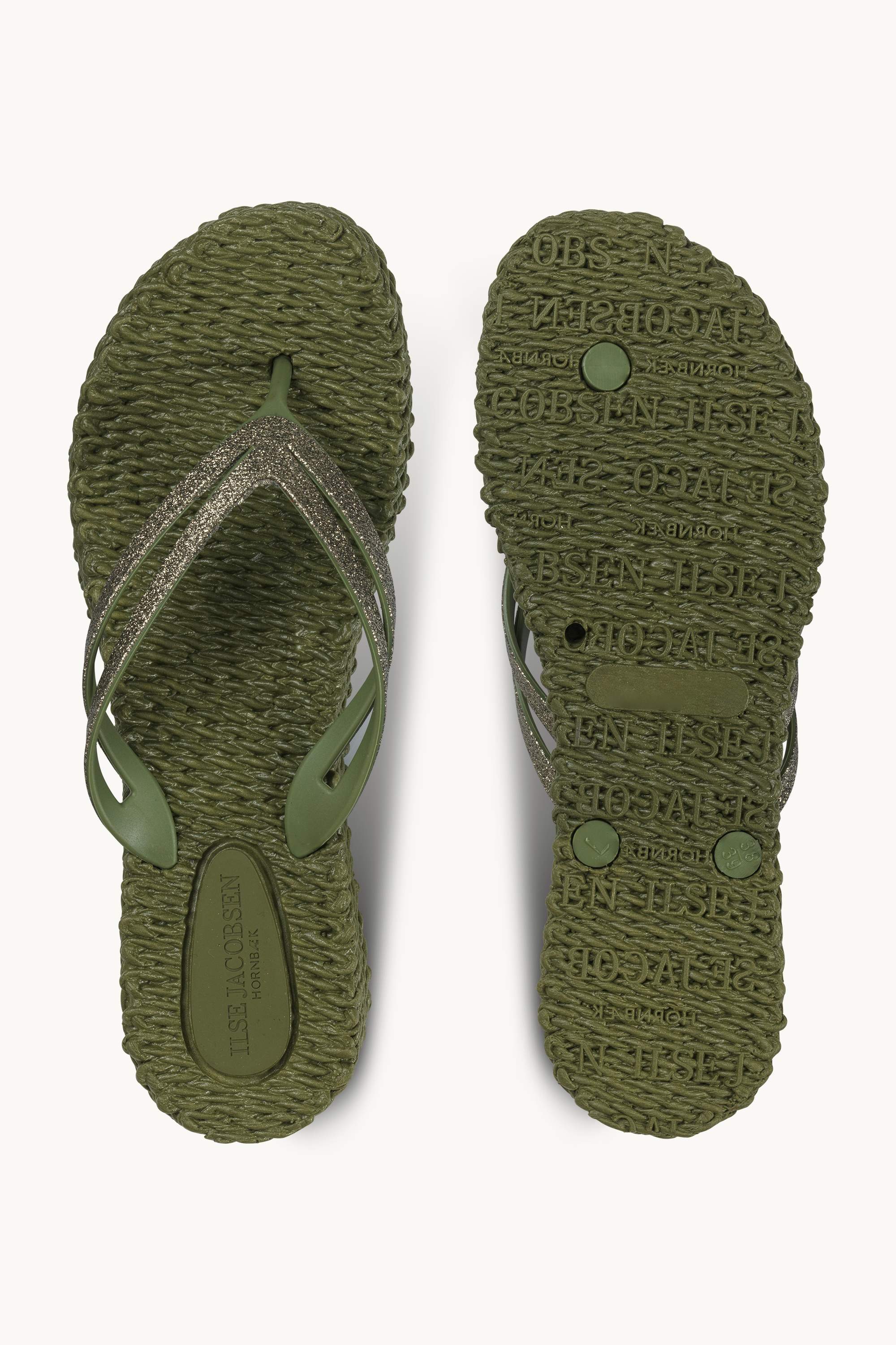 Platform Klipklapper Glitter - Sphagnum