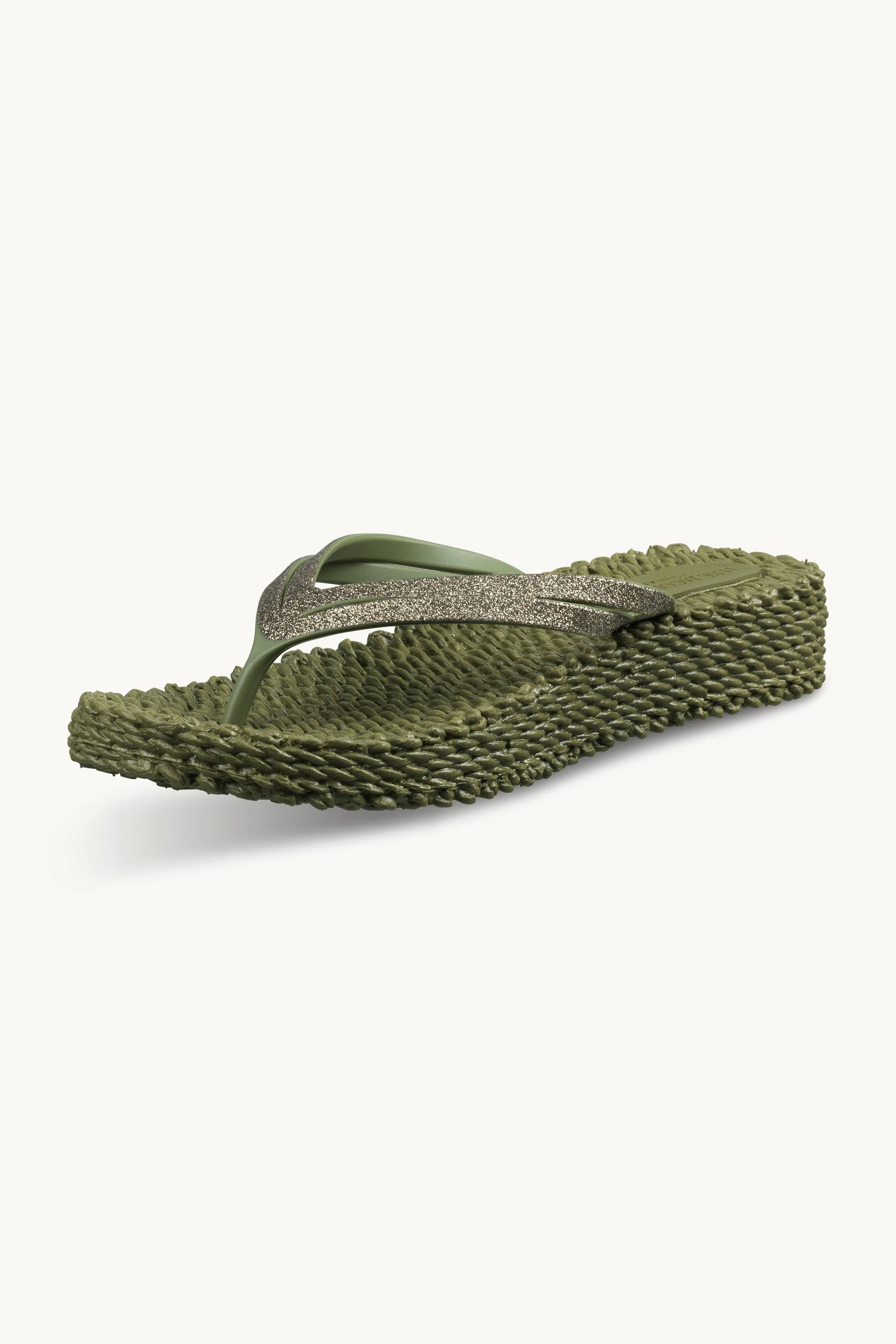 Platform Klipklapper Glitter - Sphagnum