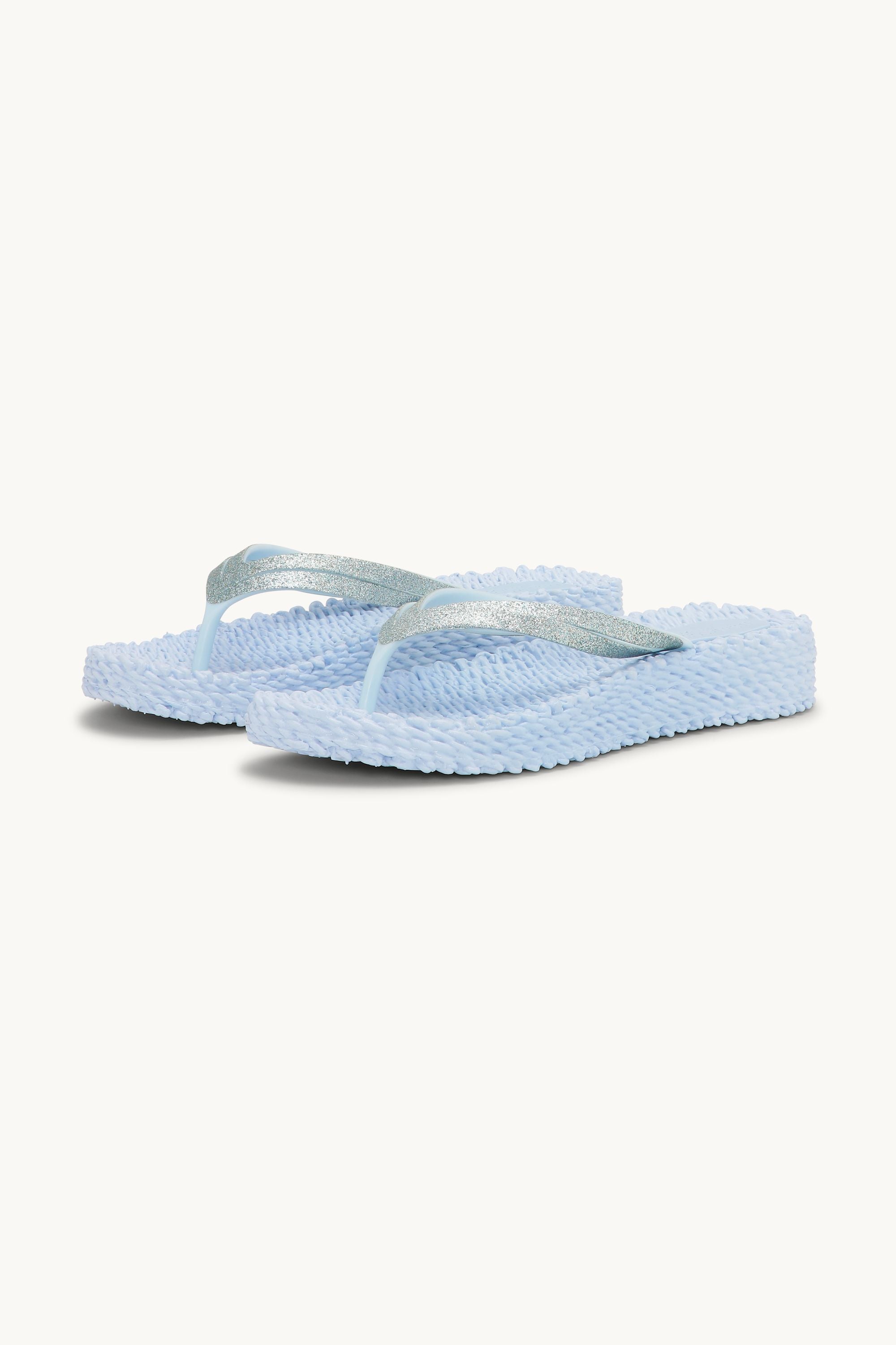 Platform Klipklapper Glitter - Blue Bell