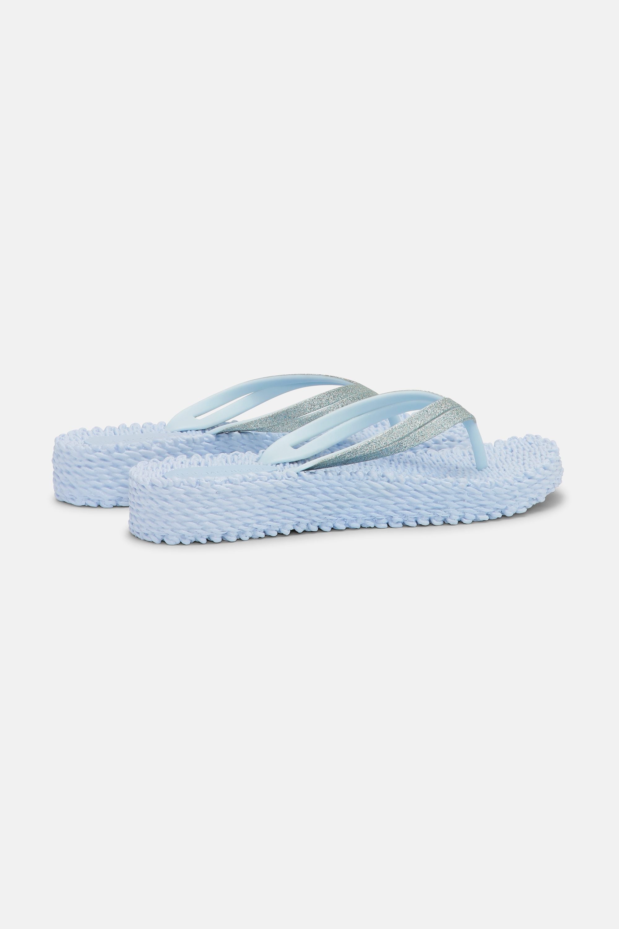 Platform Klipklapper Glitter - Blue Bell