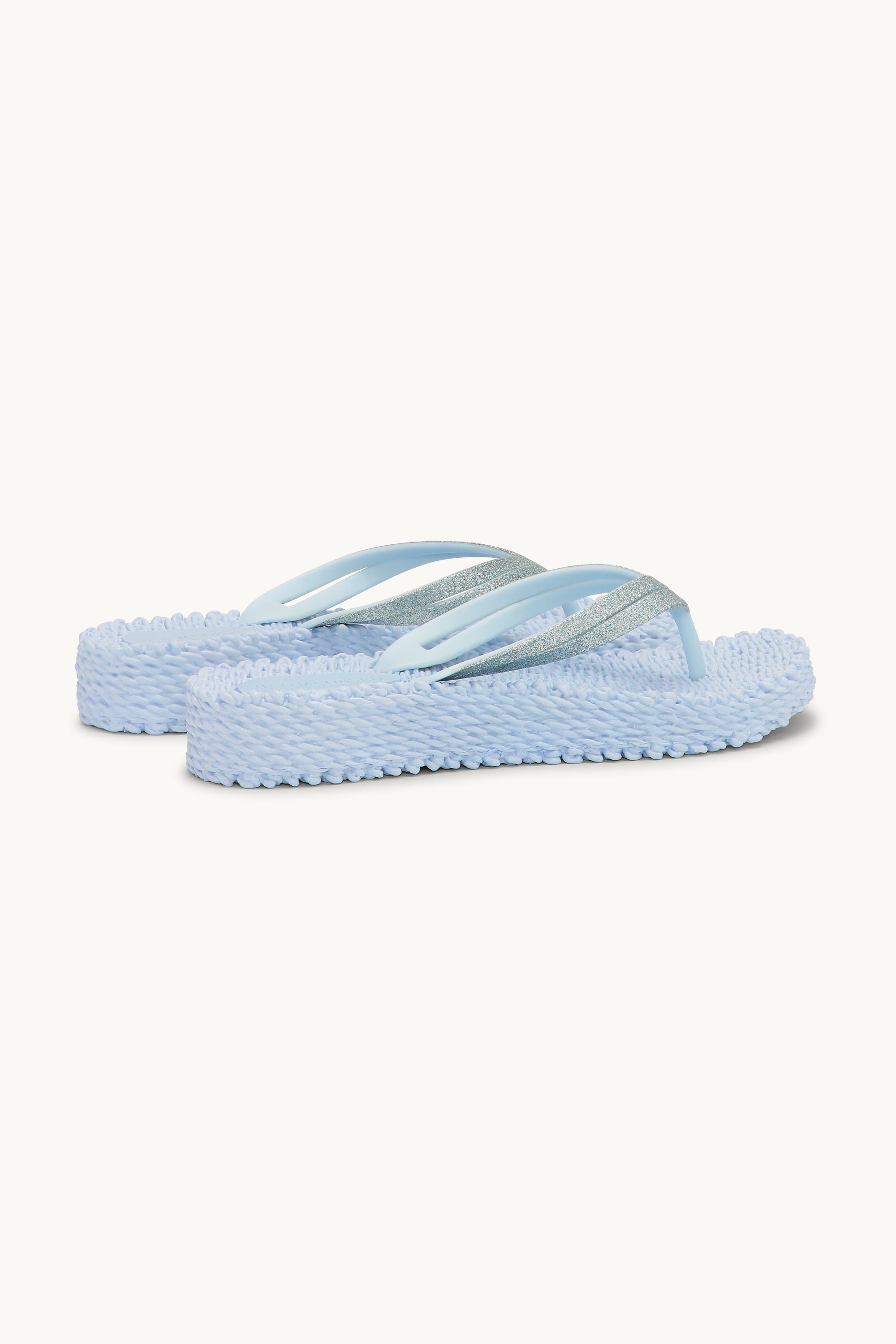 Platform Klipklapper Glitter - Blue Bell