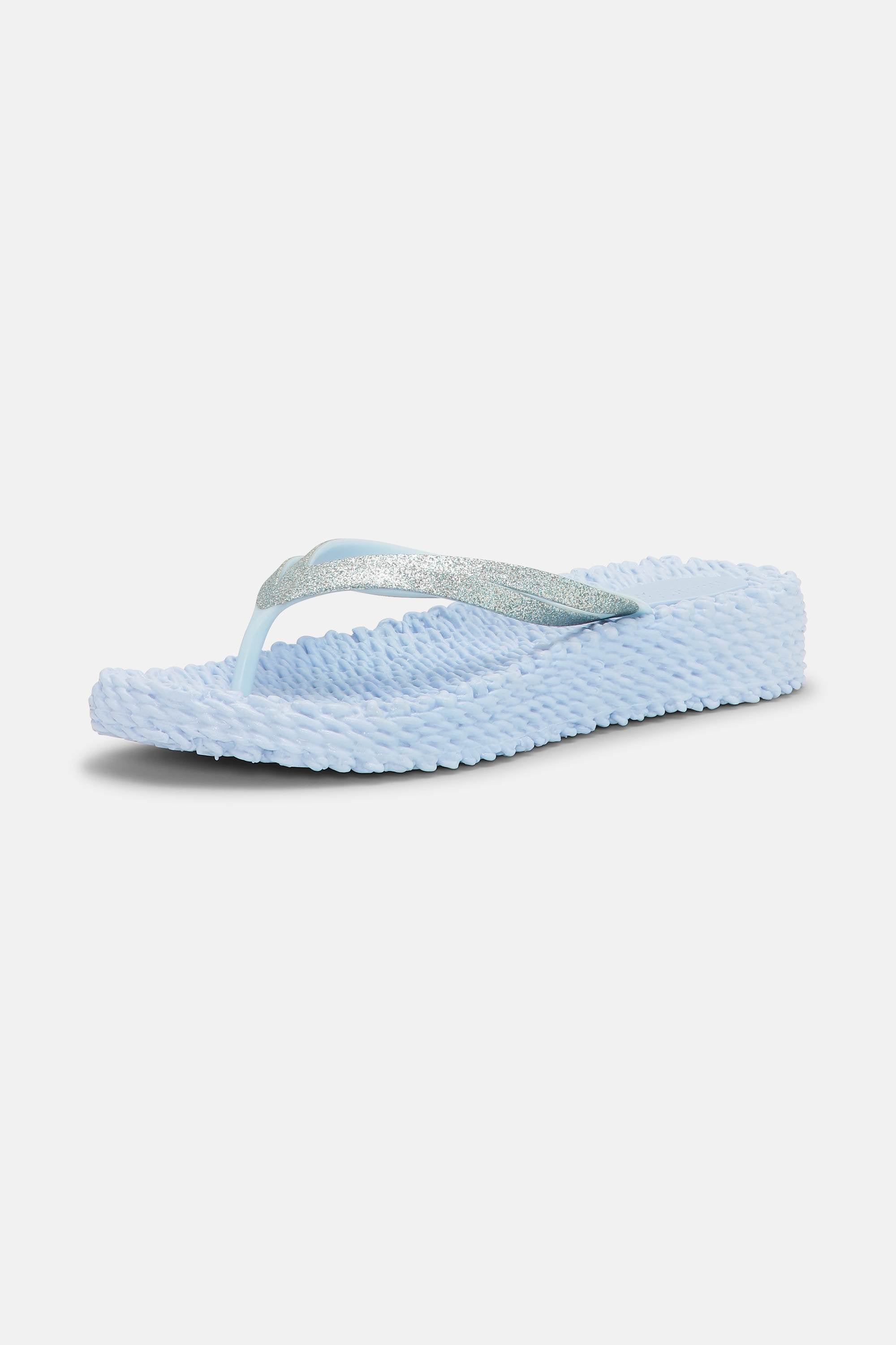 Platform Klipklapper Glitter - Blue Bell