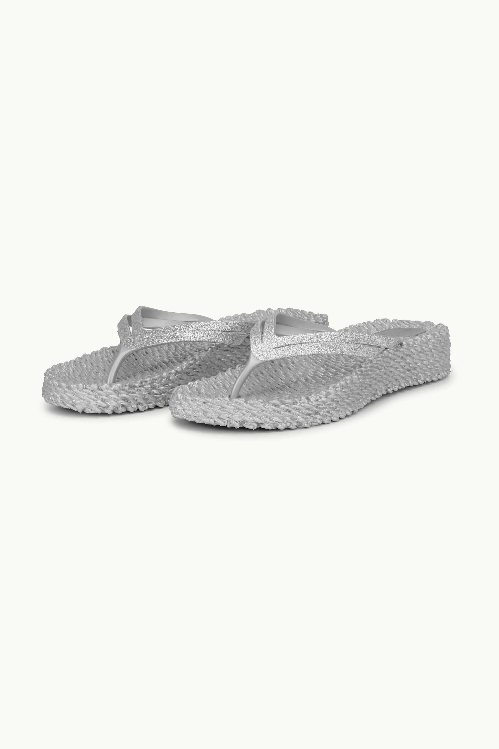 Platform Klipklapper Glitter - Silver