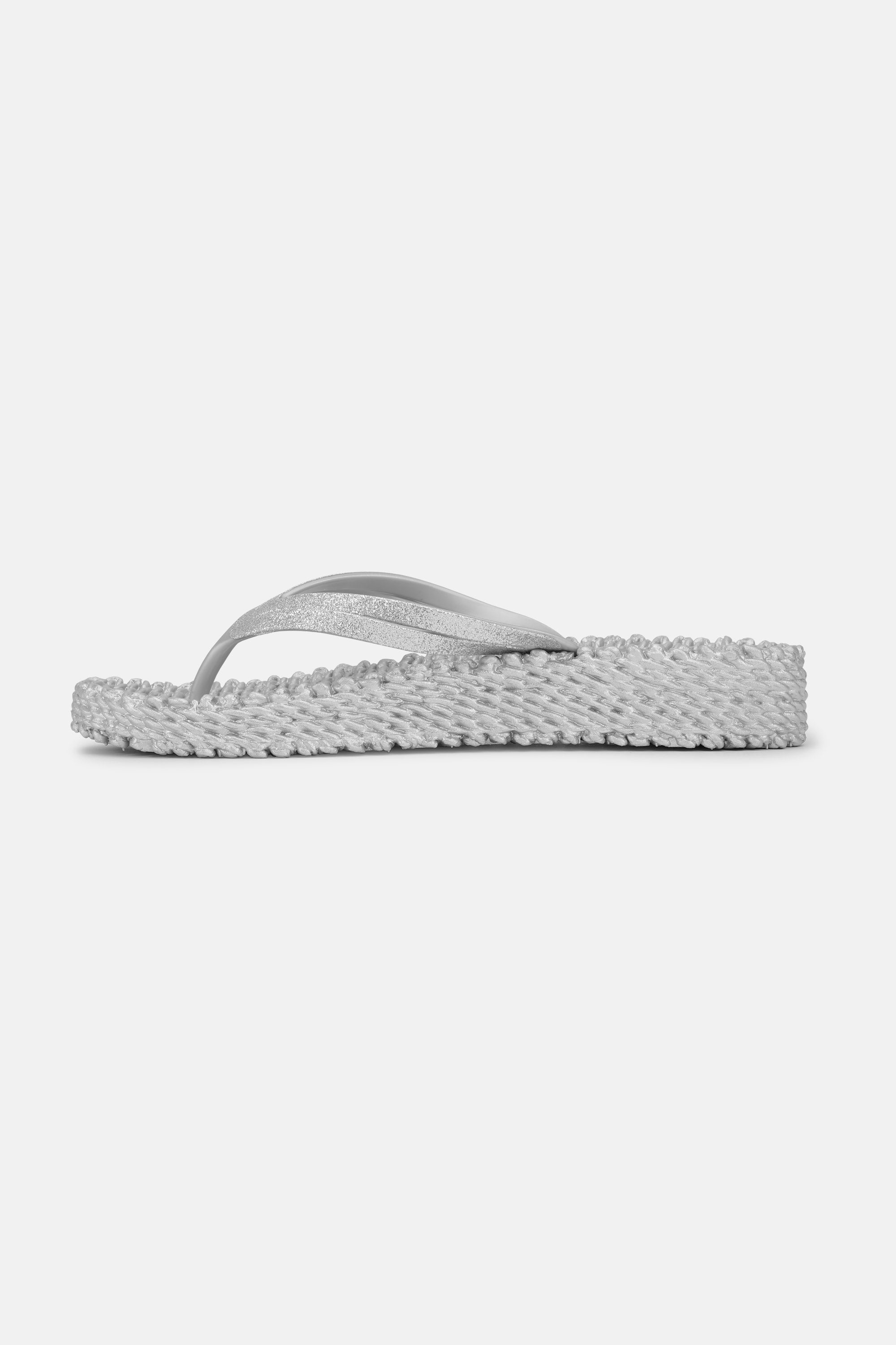 Platform Klipklapper Glitter - Silver