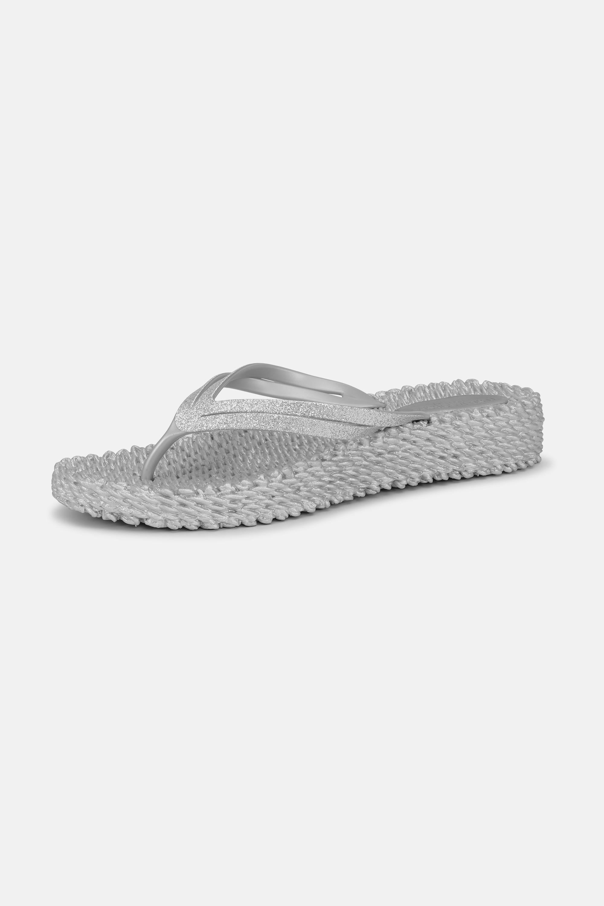 Platform Klipklapper Glitter - Silver