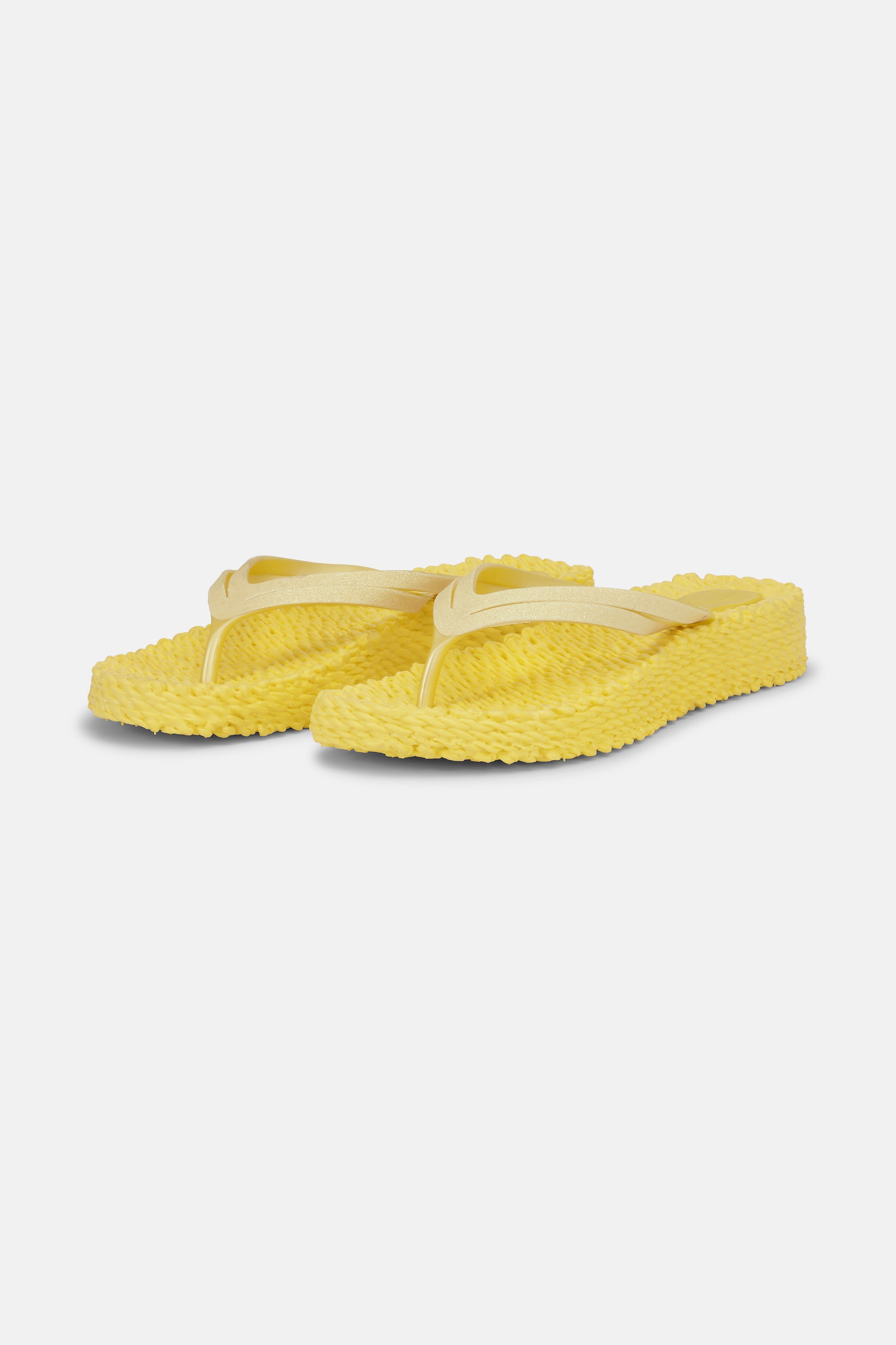 Platform Klipklapper Glitter - Pale Banana