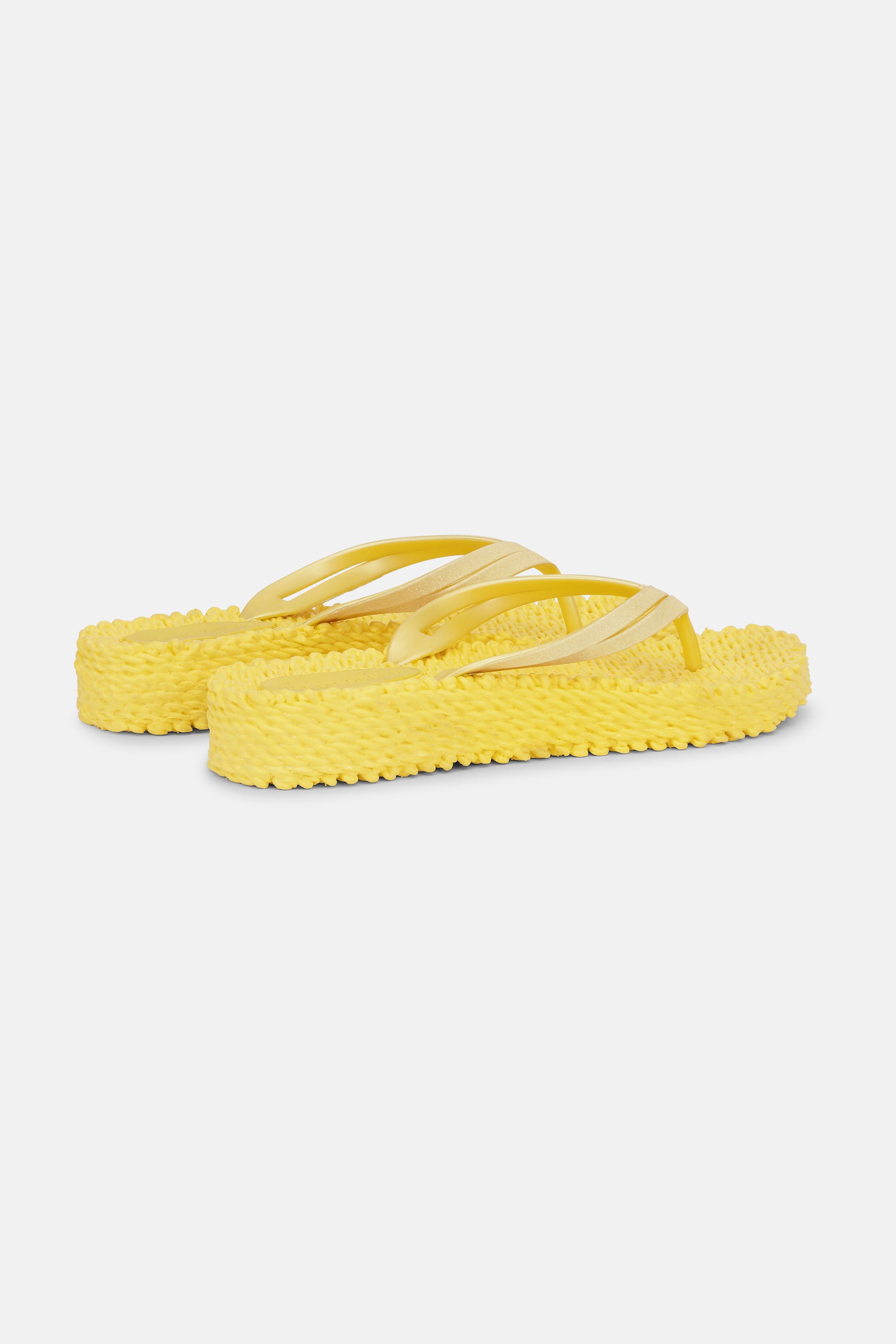 Platform Klipklapper Glitter - Pale Banana